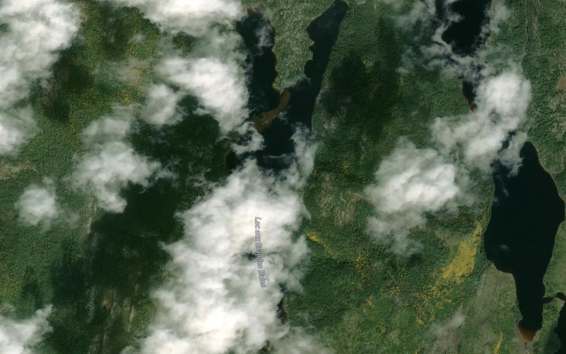Satellite map of the Lac aux Grandes Baies