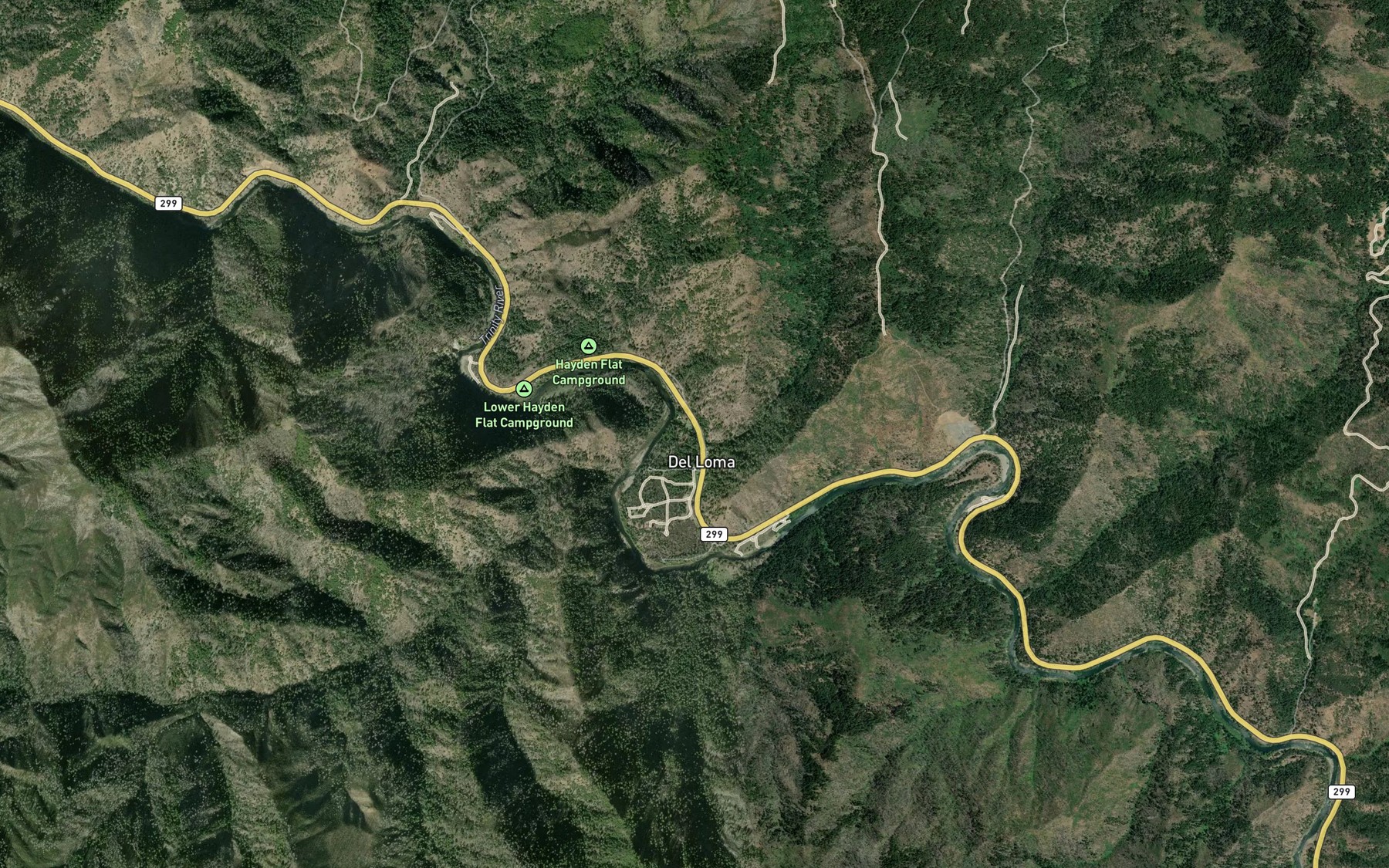 Satellite map of the Pelletreau Creek