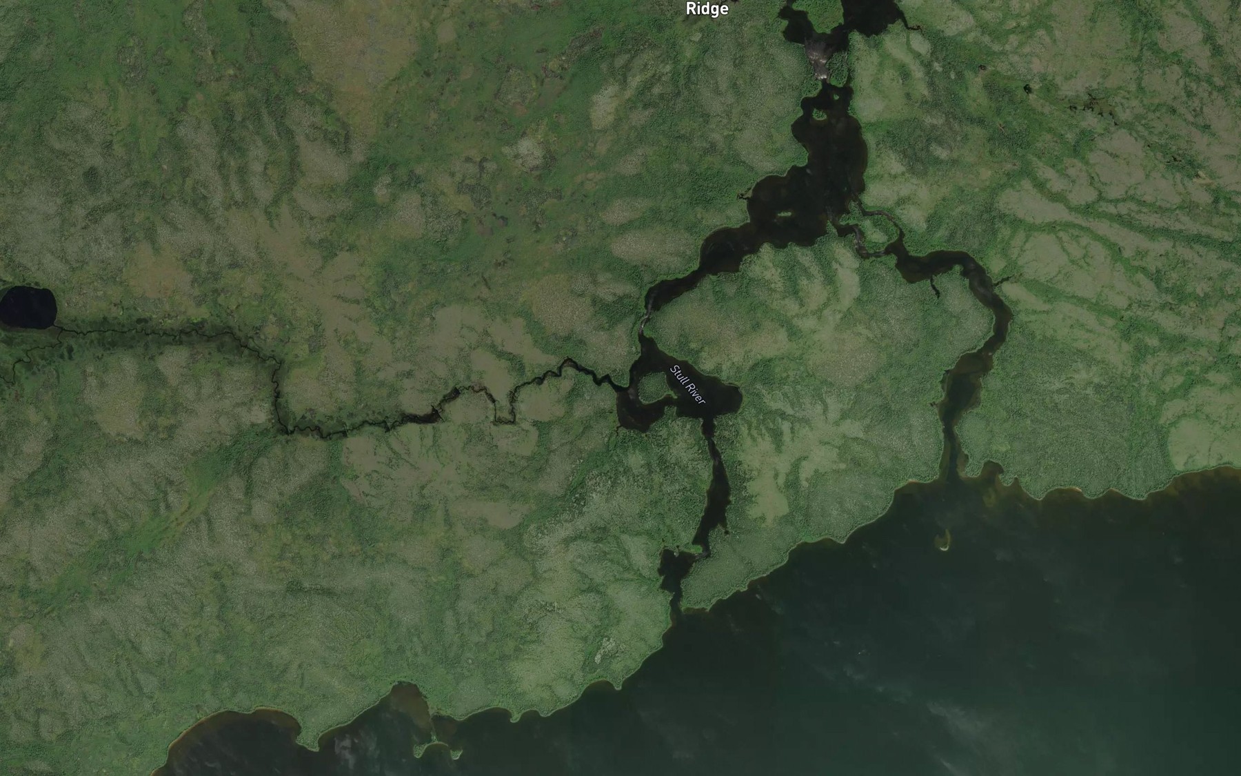 Satellite map of the Manashinue River