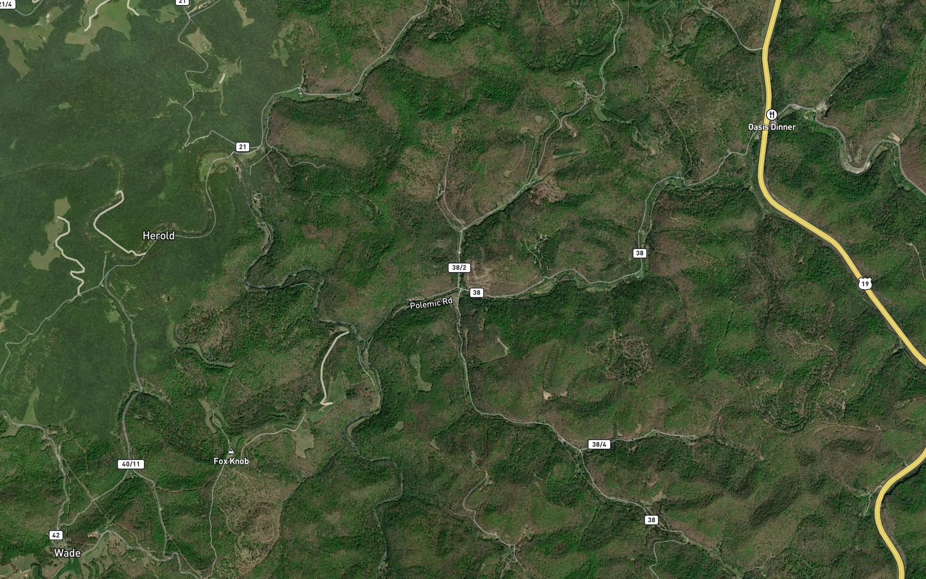 Satellite map of the Road Run