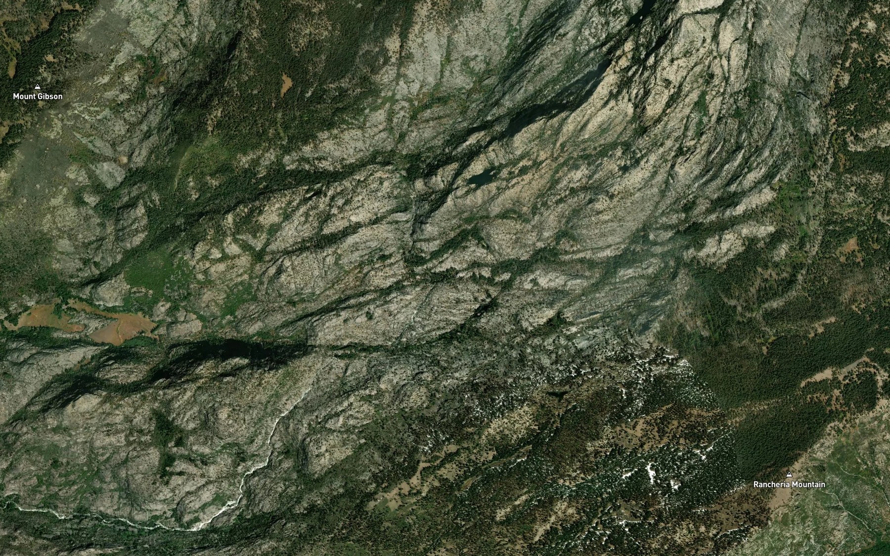 Satellite map of the Breeze Creek