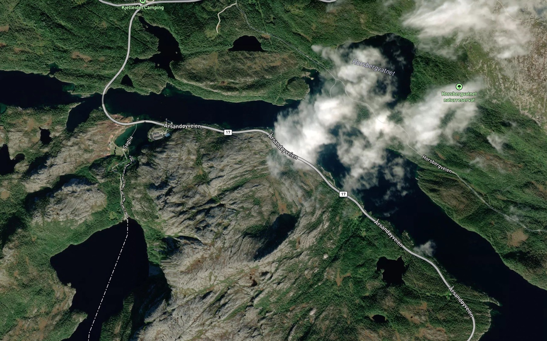 Satellite map of the Kvitneselva