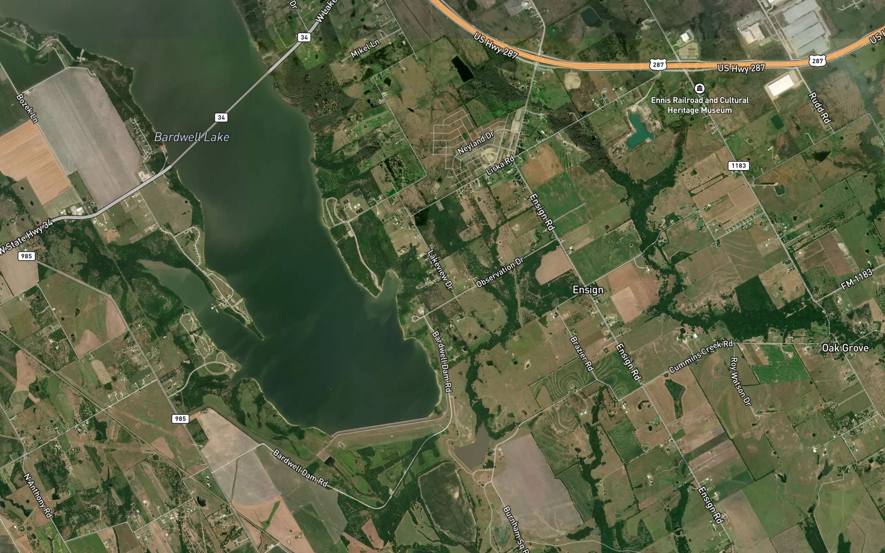 Satellite map of the Range Reservoir