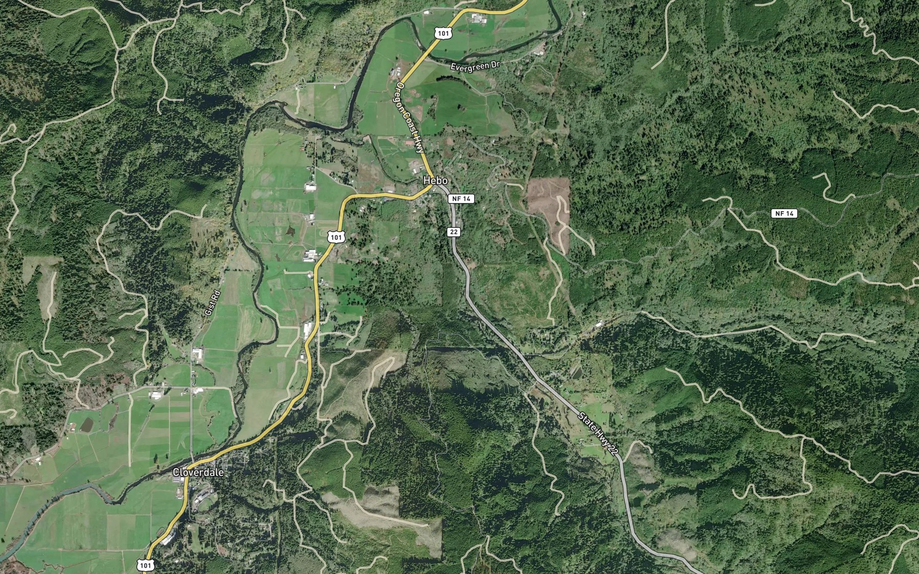 Satellite map of the Spring Creek