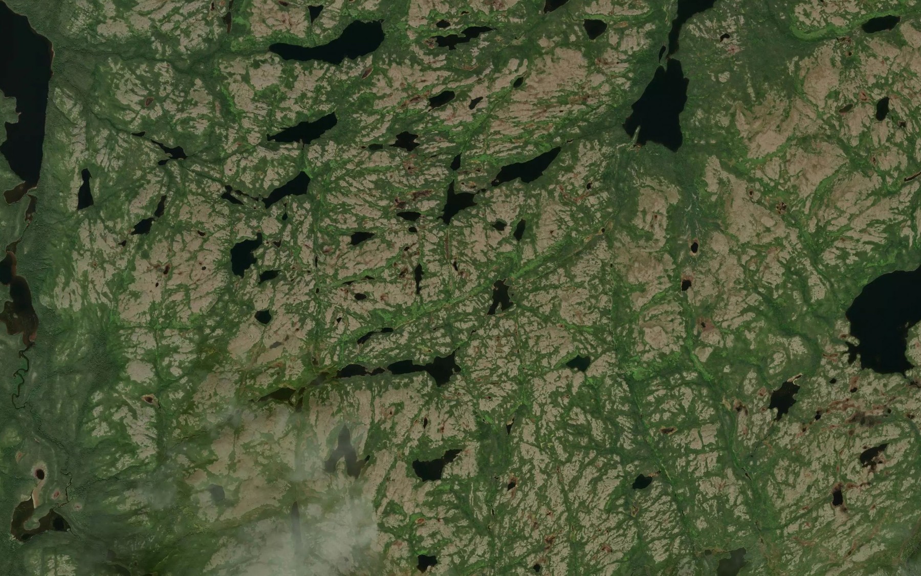 Satellite map of the Lacs Horn