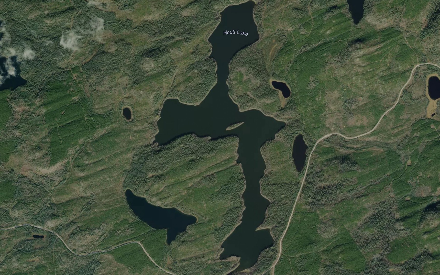Satellite map of the Hoult Lake