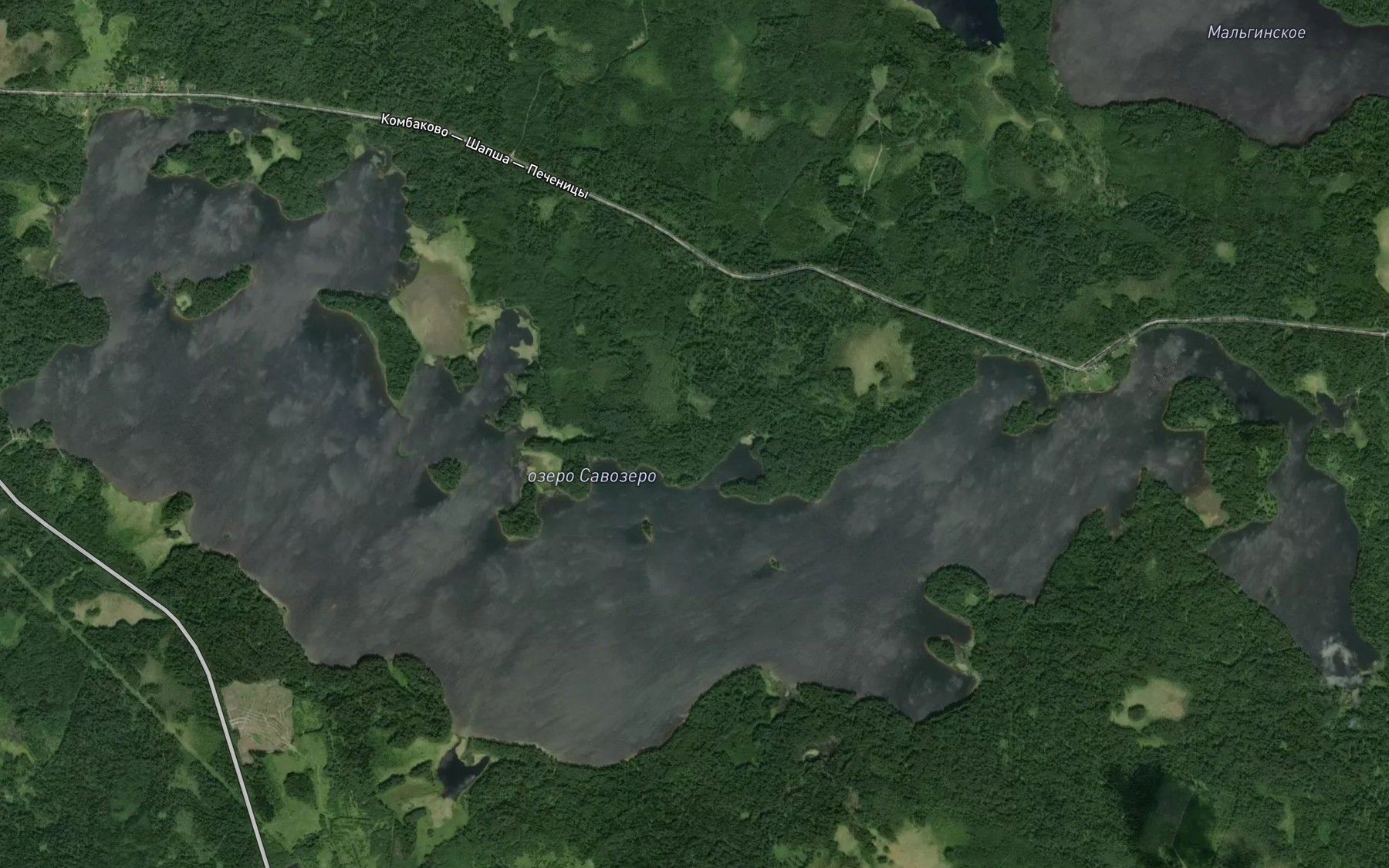 Satellite map of the Ozero Savozero