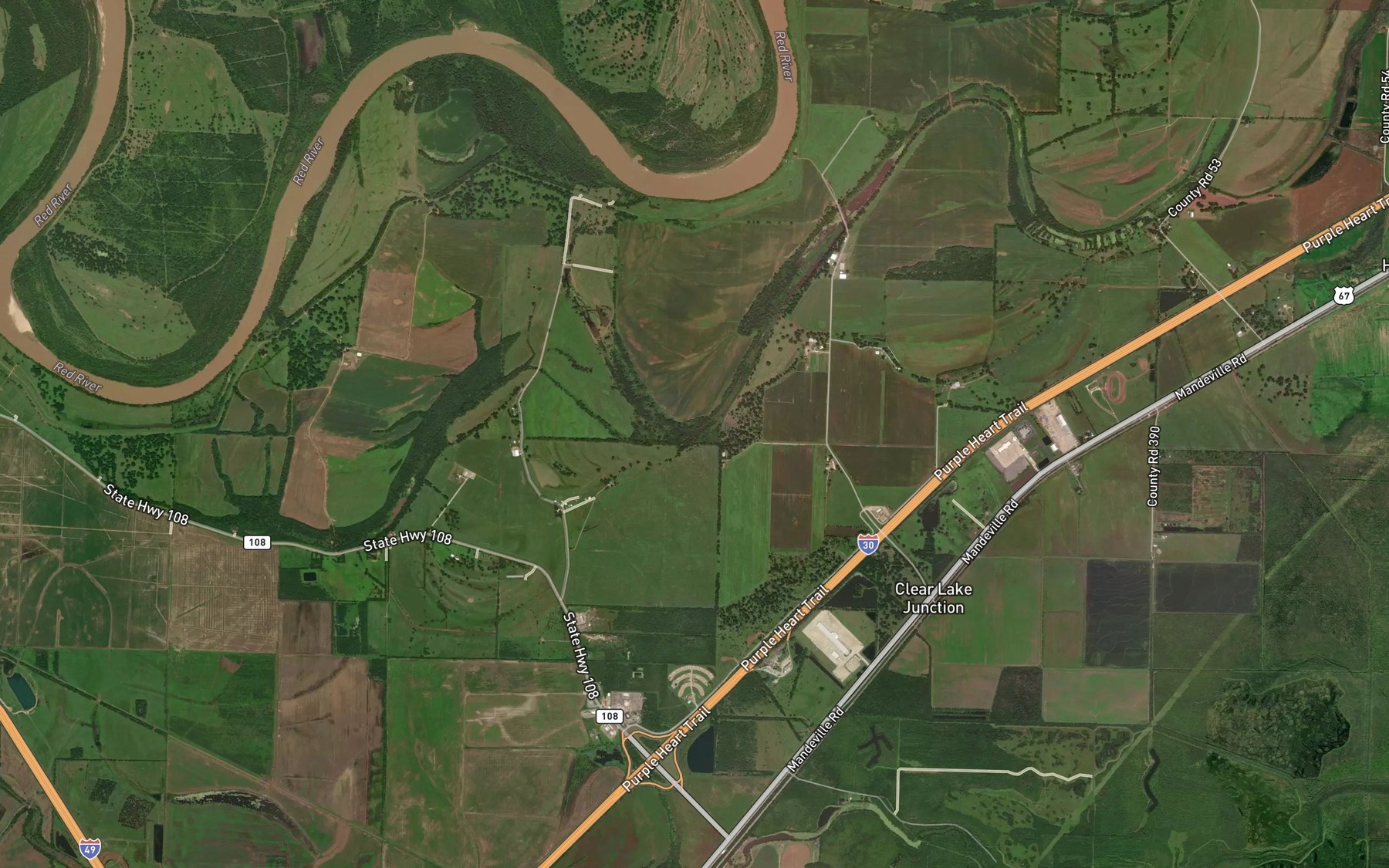 Satellite map of the Cedar Creek