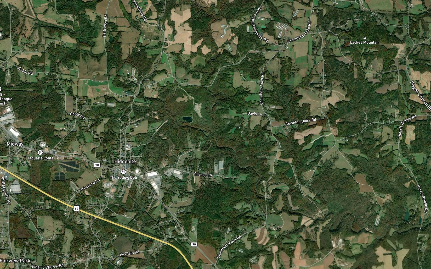 Satellite map of the Wallace Creek
