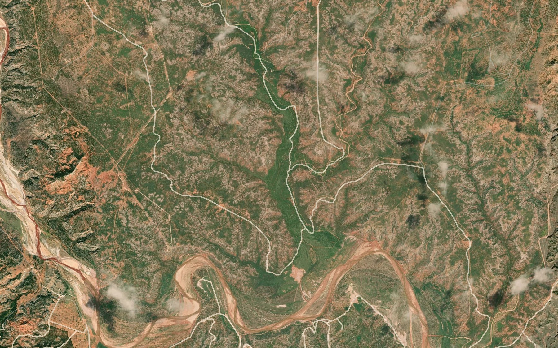 Satellite map of the Wagon Creek