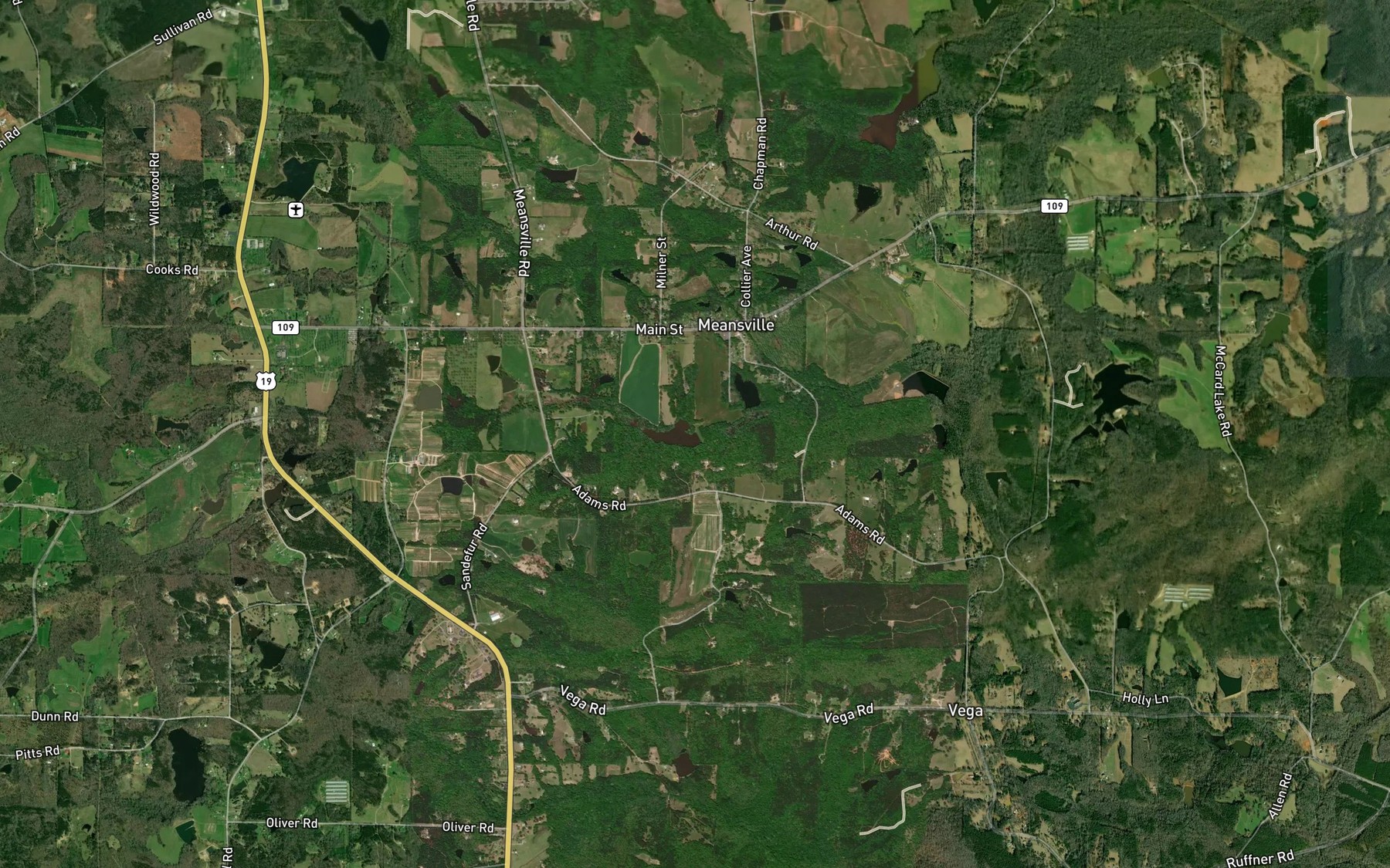 Satellite map of the Potato Creek Structure Number 33 Lake