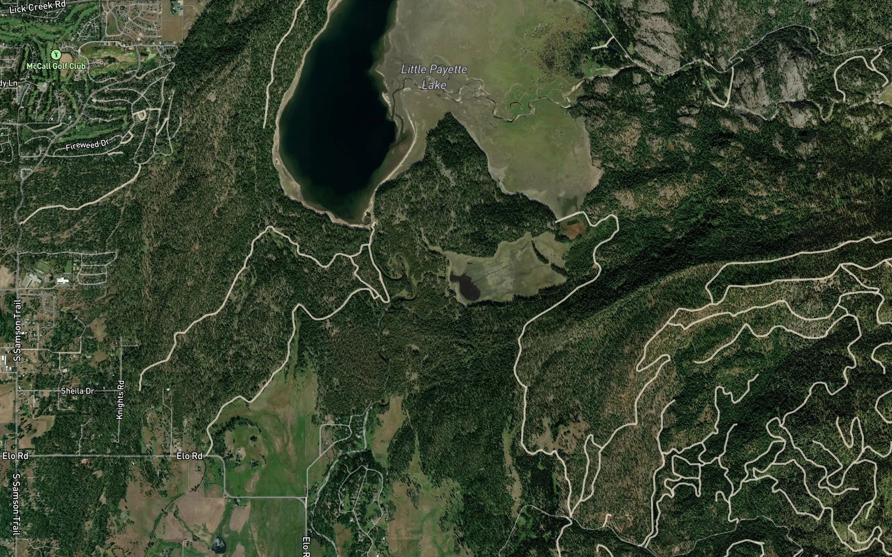 Satellite map of the Cruickshank Reservoir