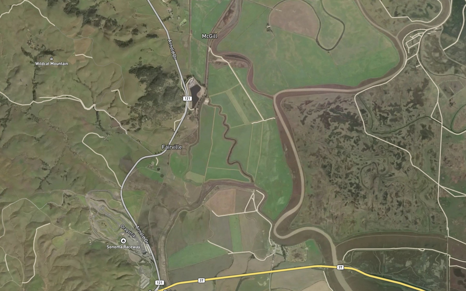 Satellite map of the Bush Slough