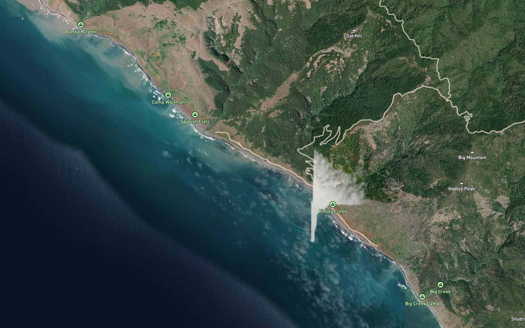 Satellite map of the Oat Creek