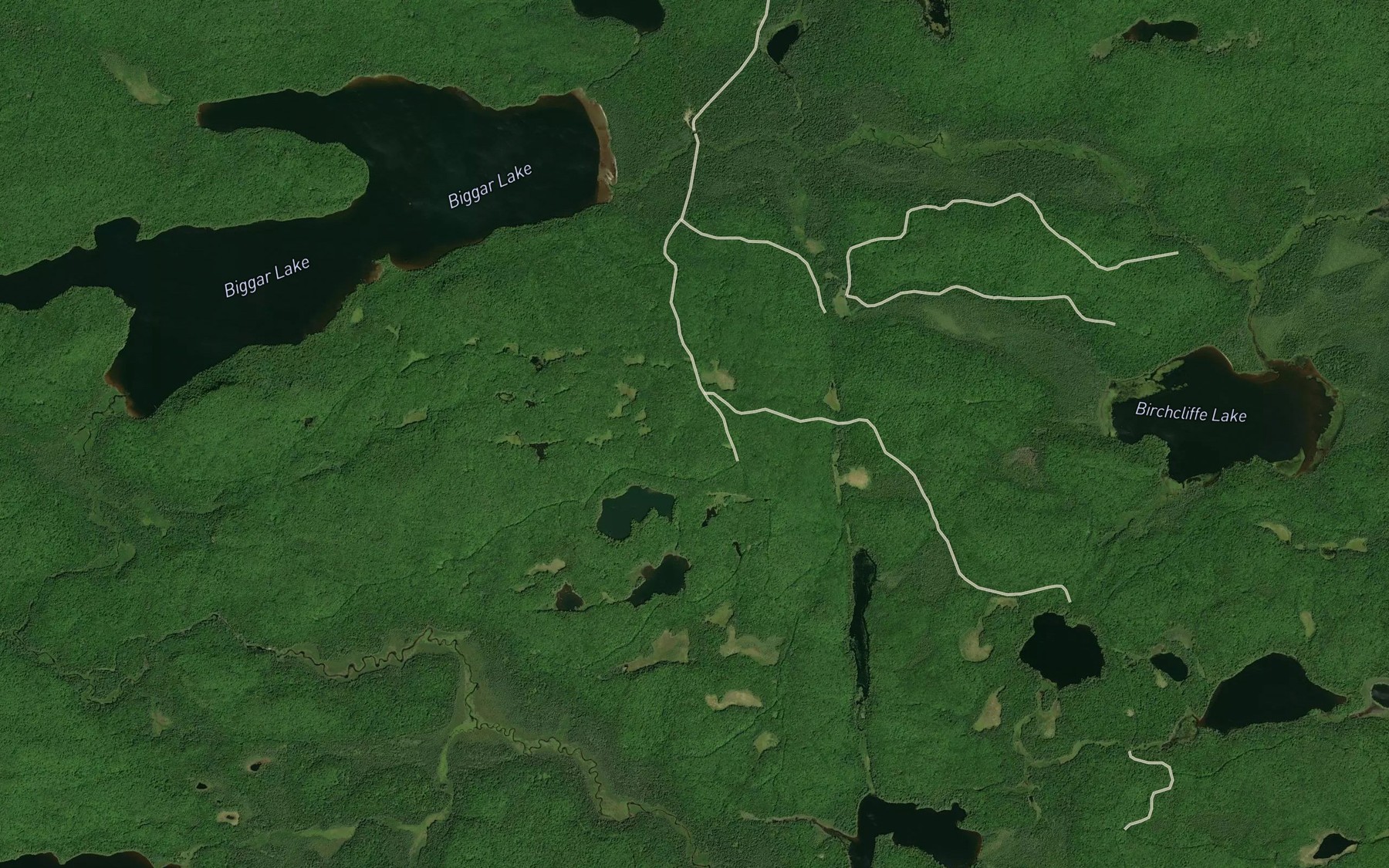 Satellite map of the Totem Creek