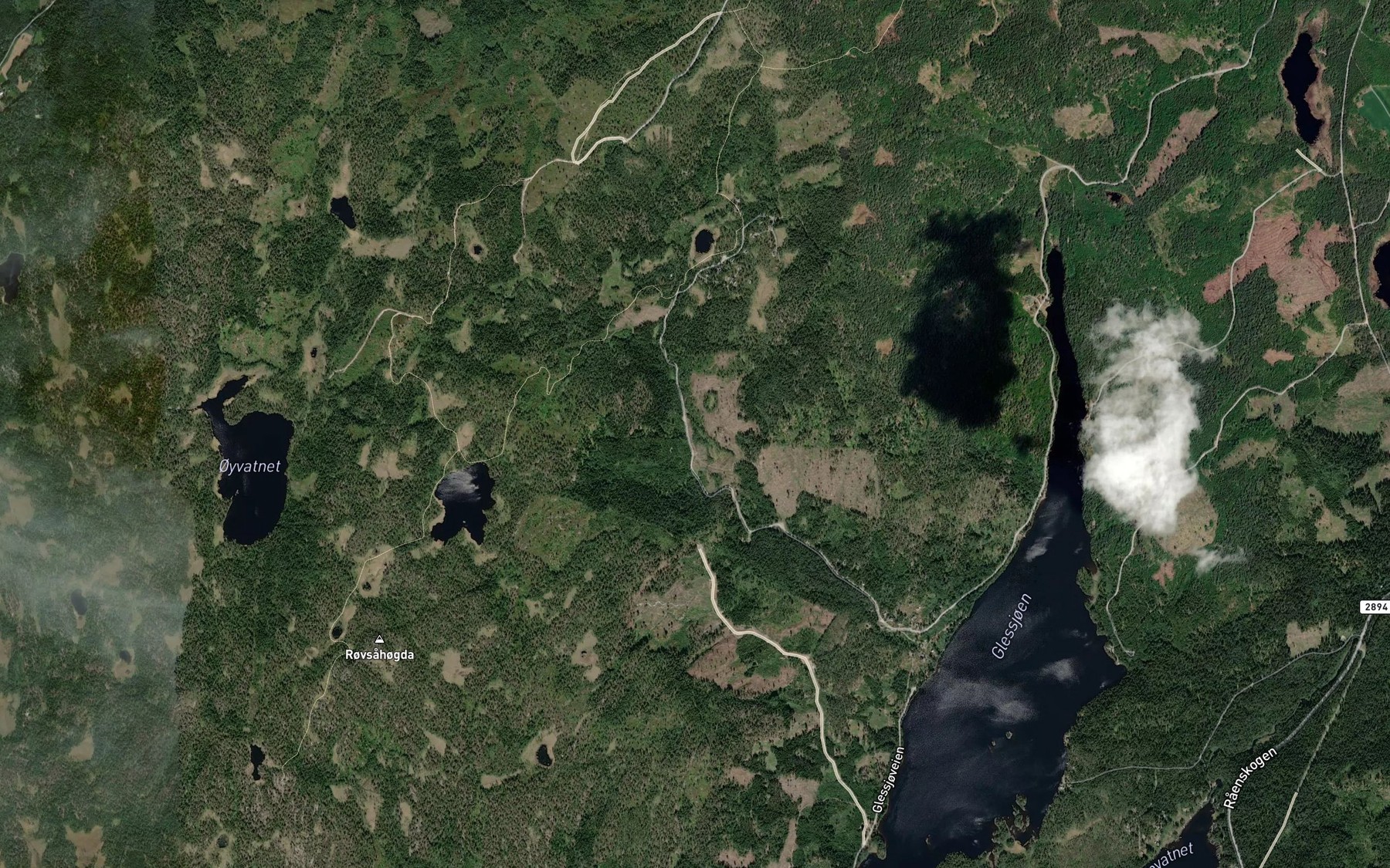 Satellite map of the Hestetjennbekken