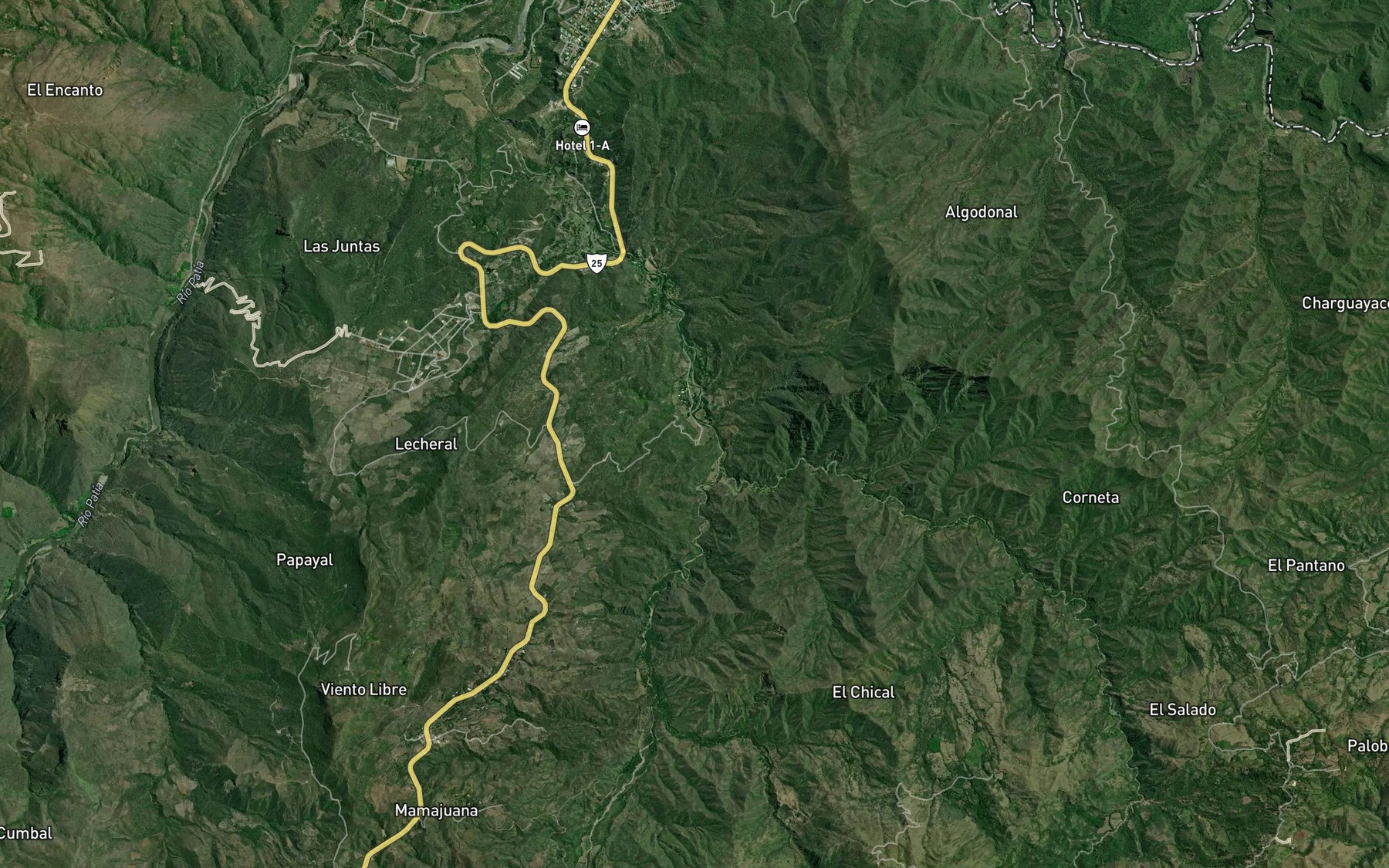 Satellite map of the Quebrada Jardin
