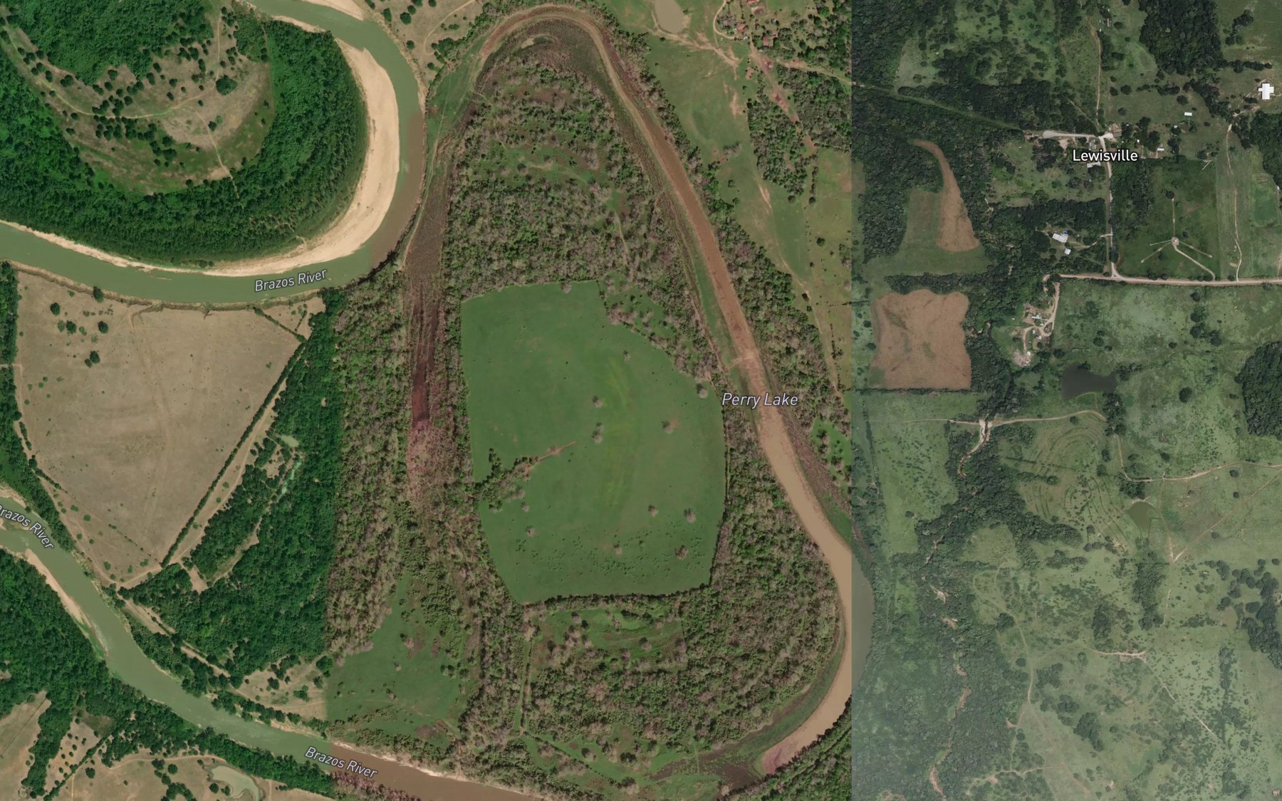 Satellite map of the Perry Lake