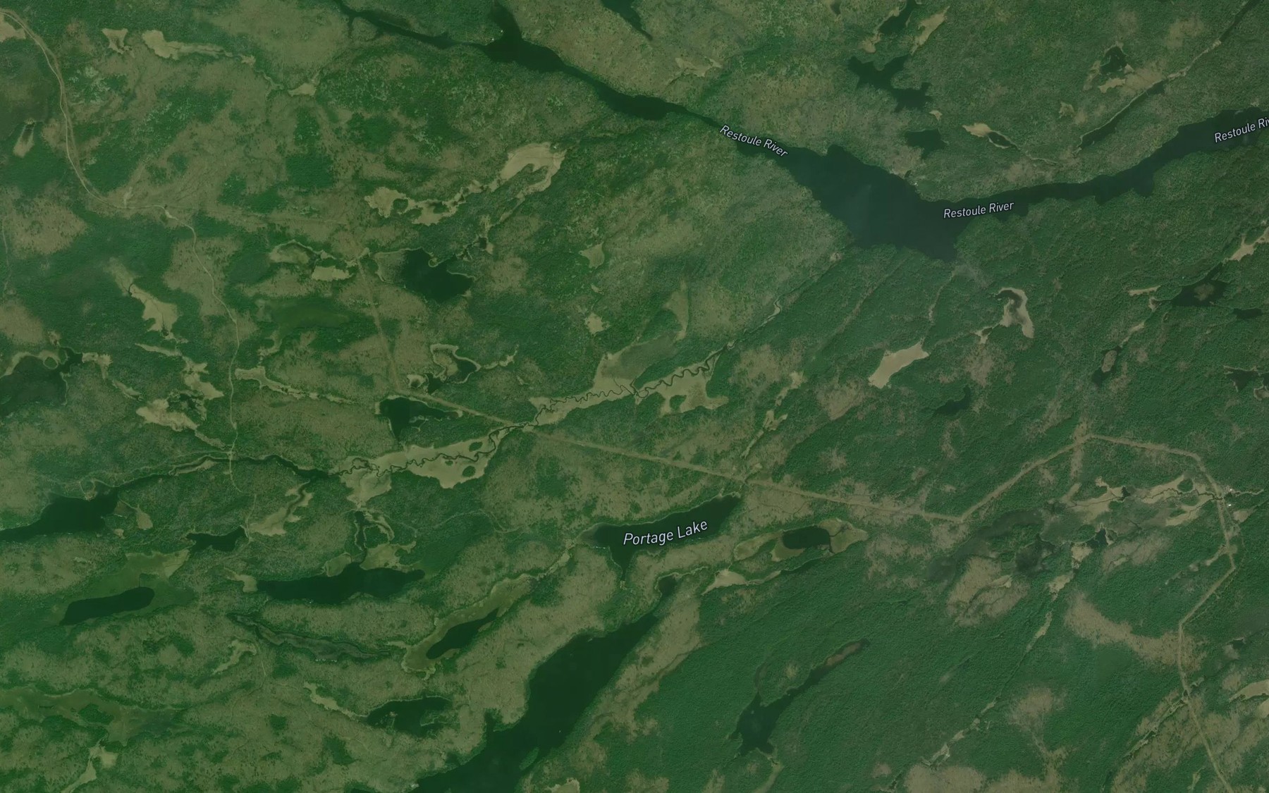 Satellite map of the Portage Creek