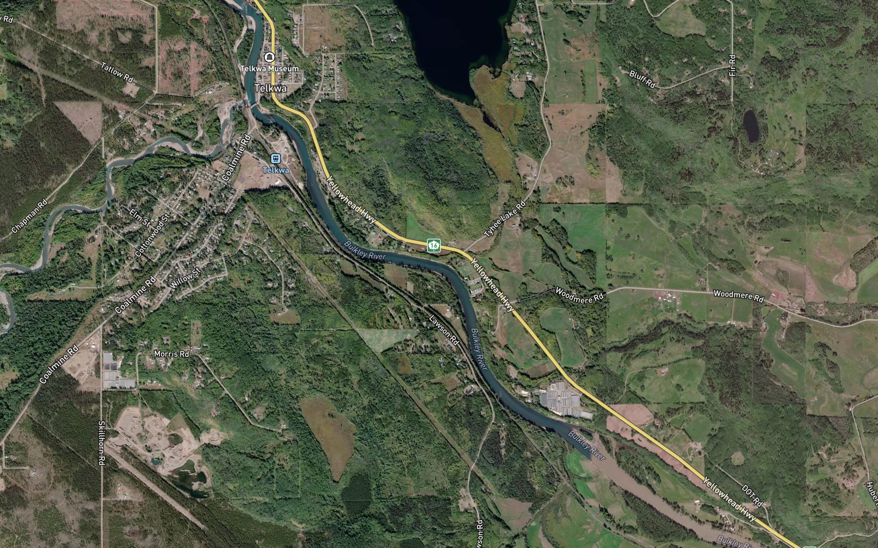 Satellite map of the Tyhee Creek