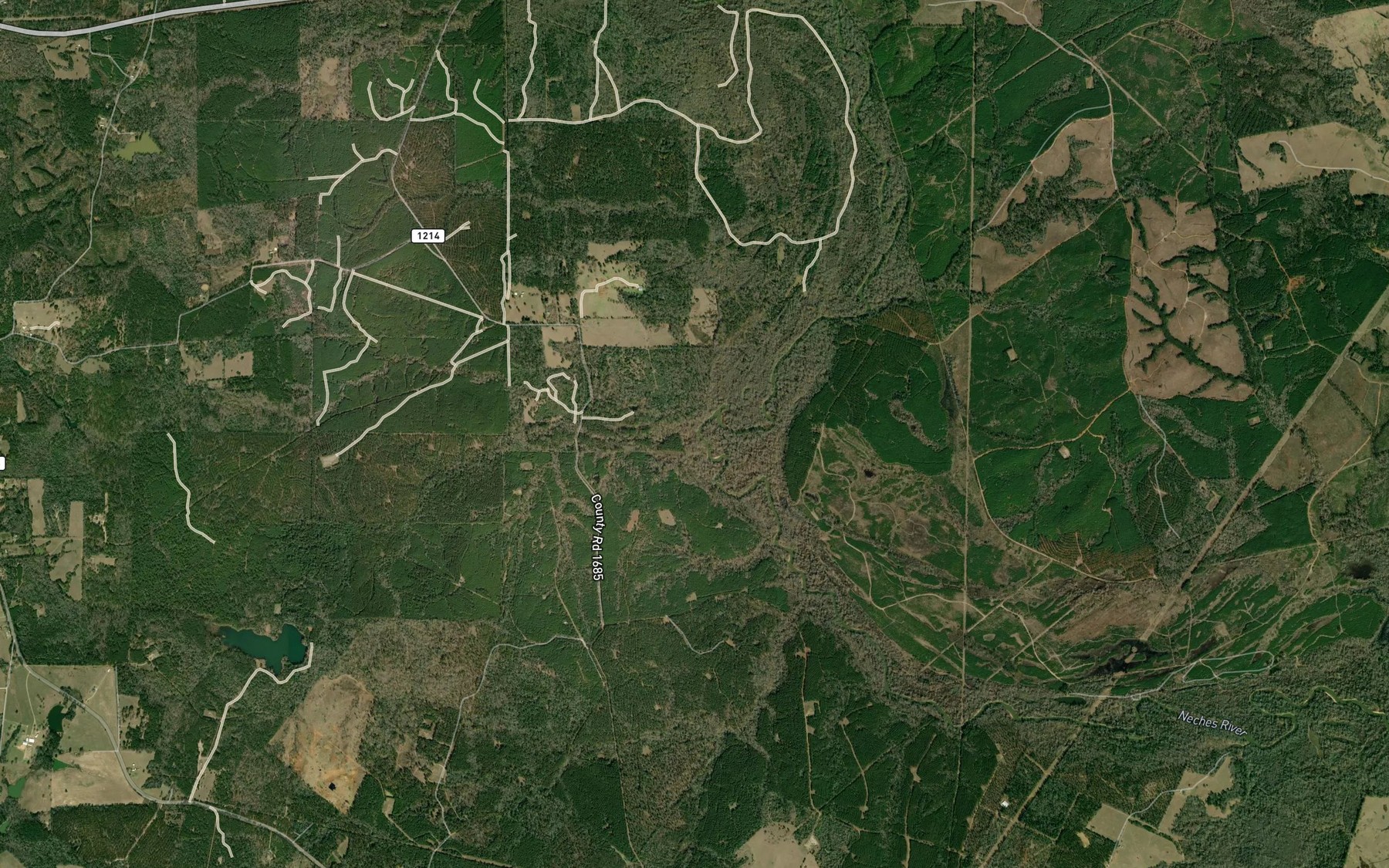 Satellite map of the Miles Creek
