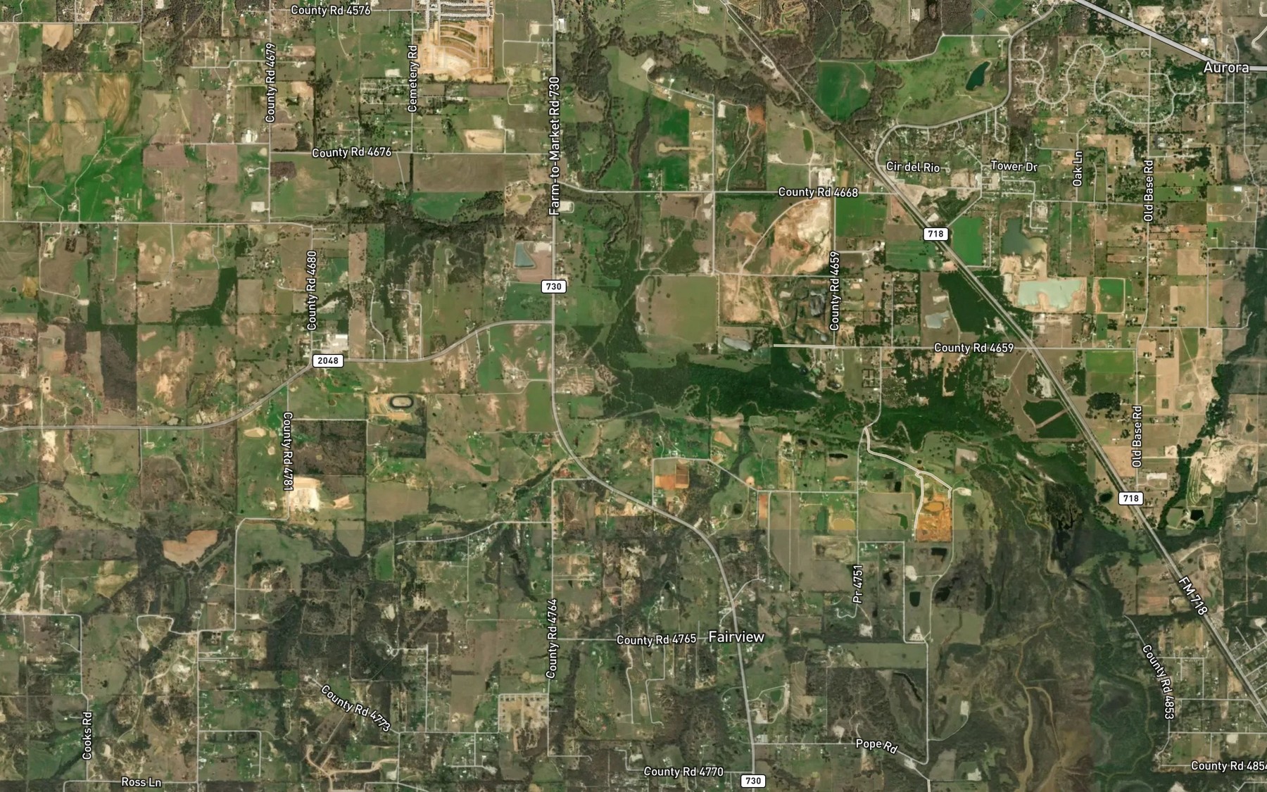Satellite map of the Hog Branch