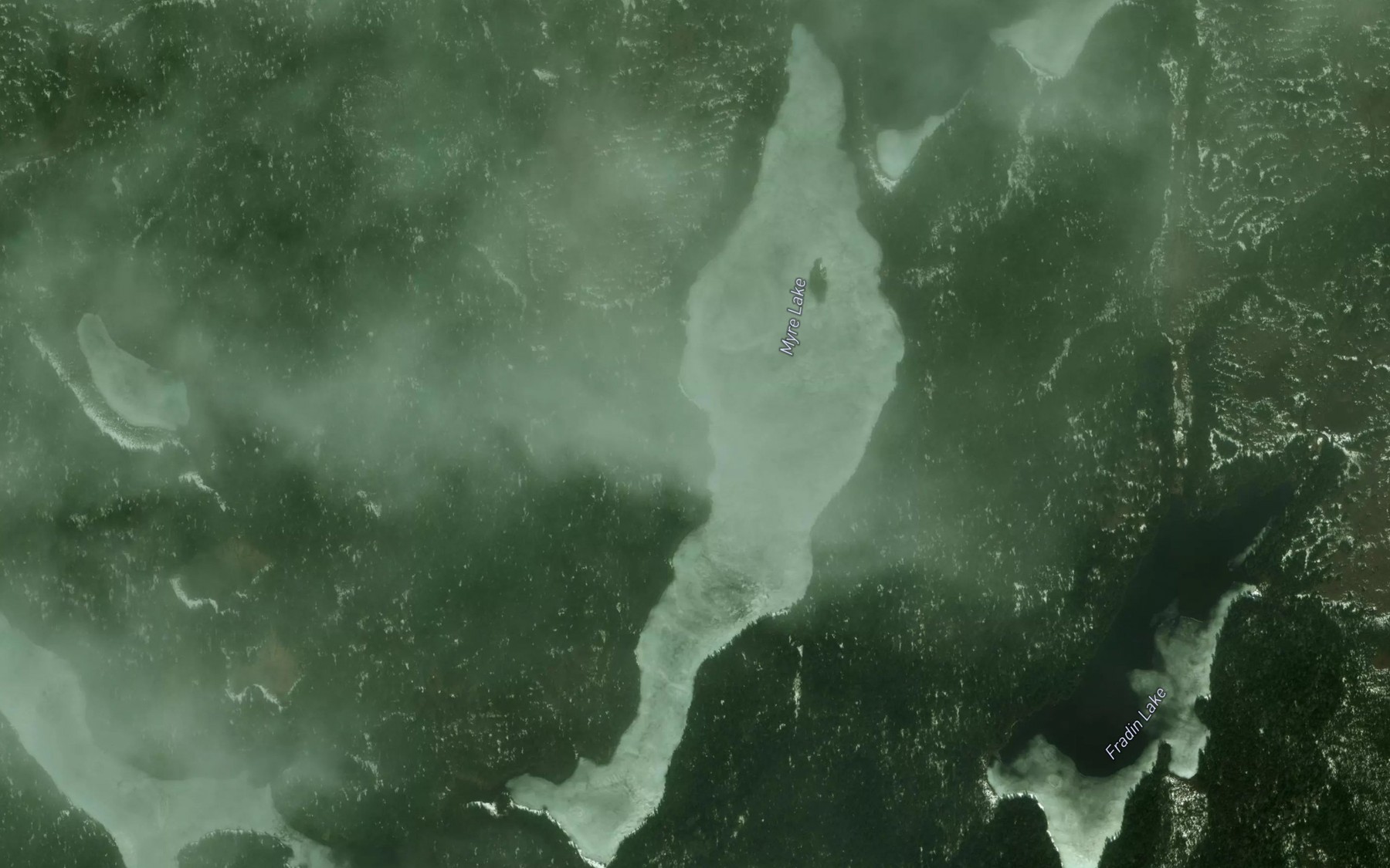 Satellite map of the Myre Lake
