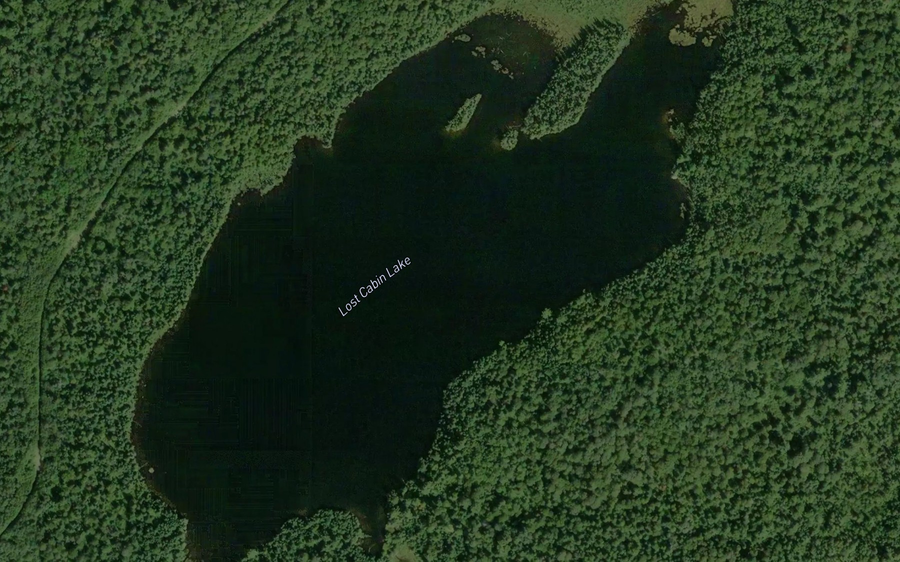 Satellite map of the Lost Cabin Lake