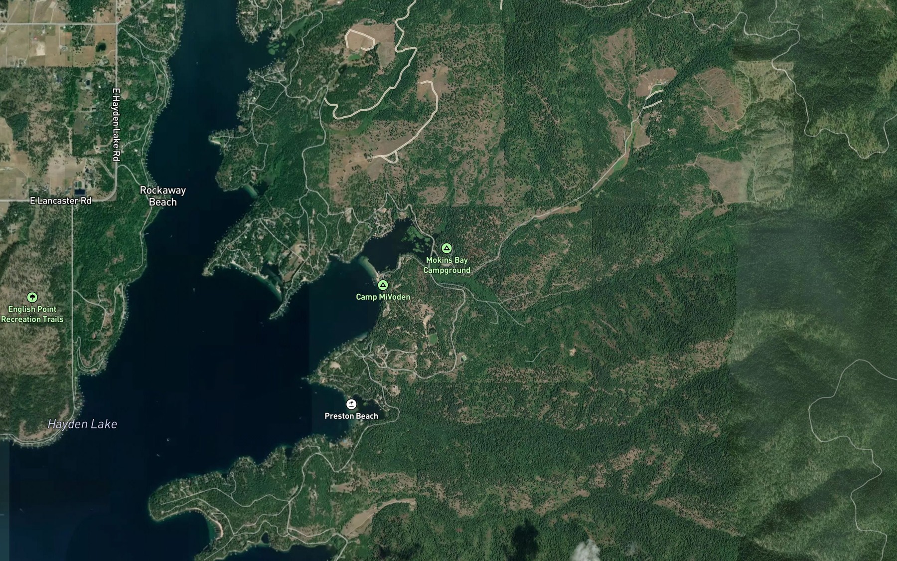 Satellite map of the Nilsen Creek