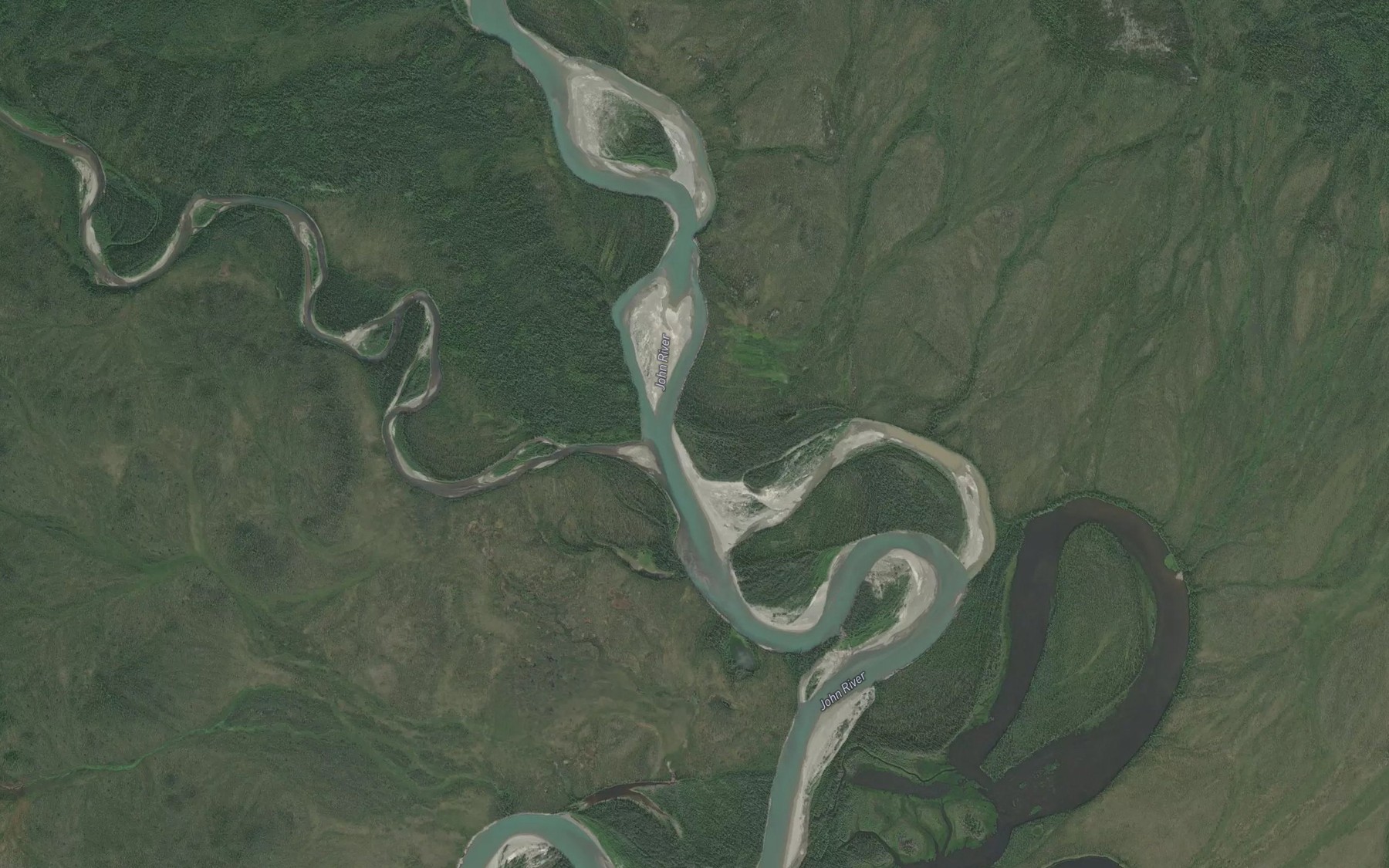 Satellite map of the Malamute Fork