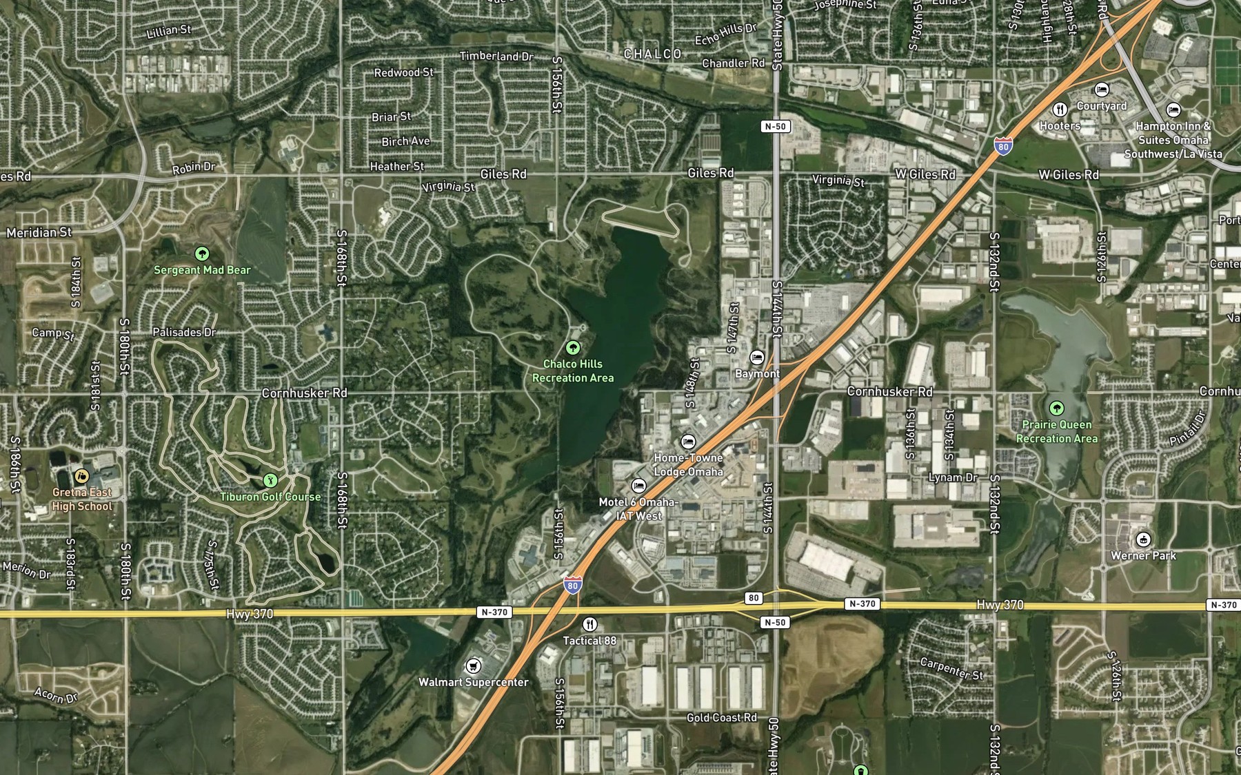 Satellite map of the Fishing Pier