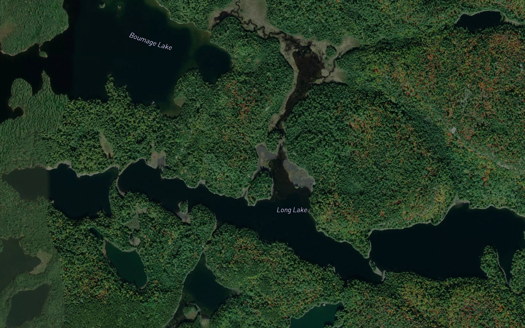 Satellite map of the Long Lake