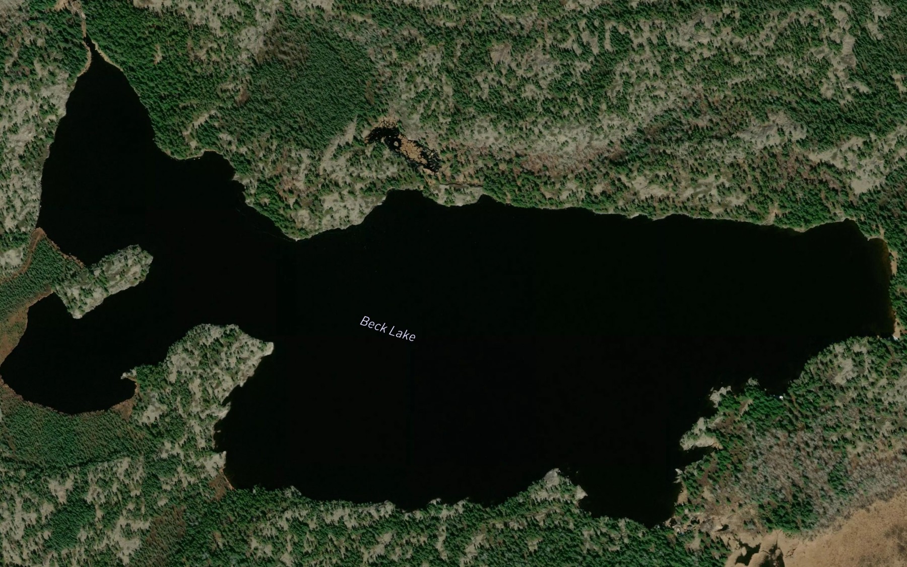 Satellite map of the Beck Lake