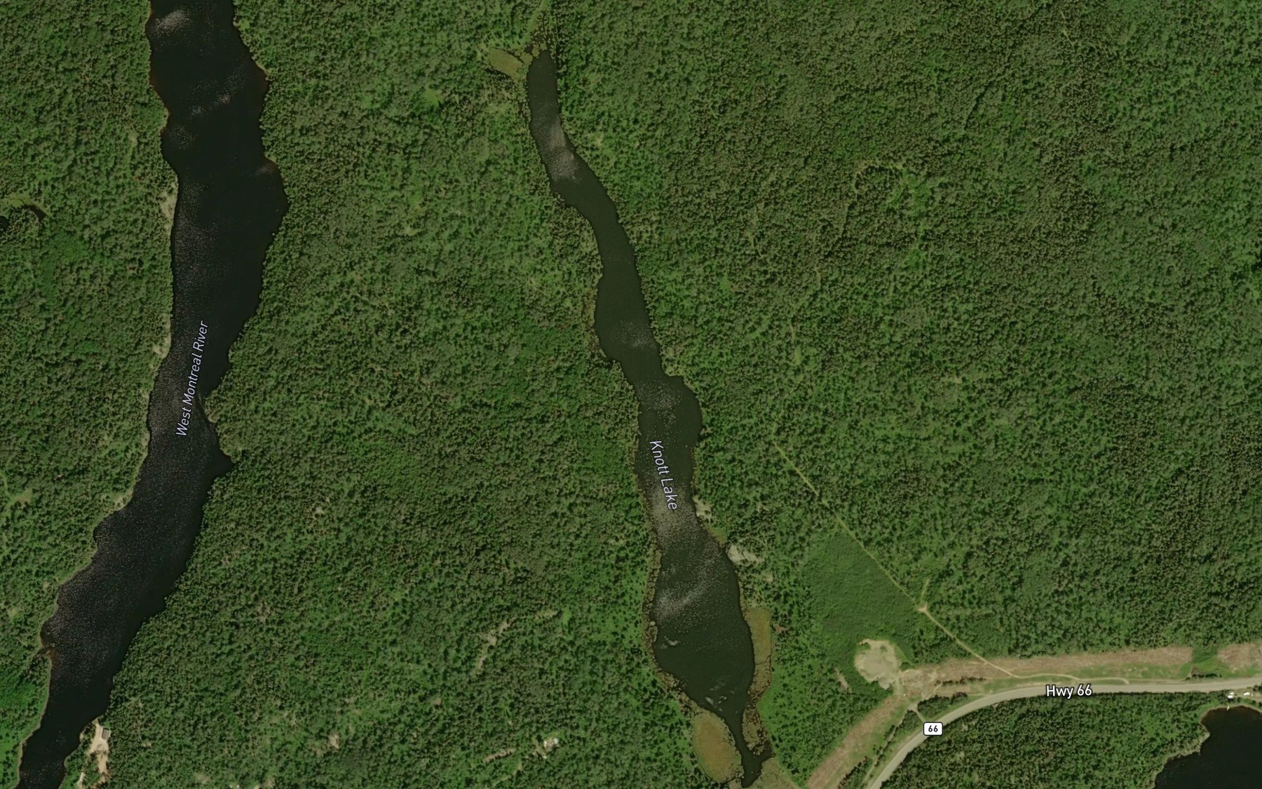 Satellite map of the Knott Lake