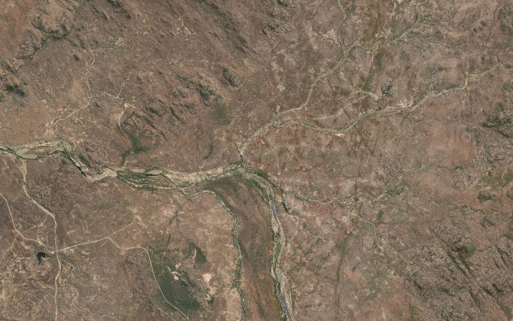 Satellite map of the Emu Creek