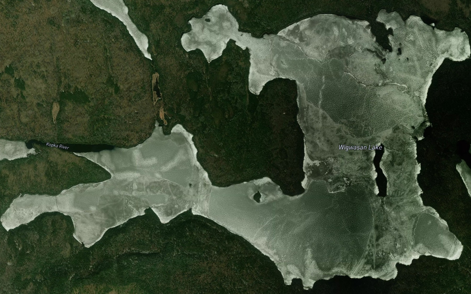 Satellite map of the Wigwasan Lake
