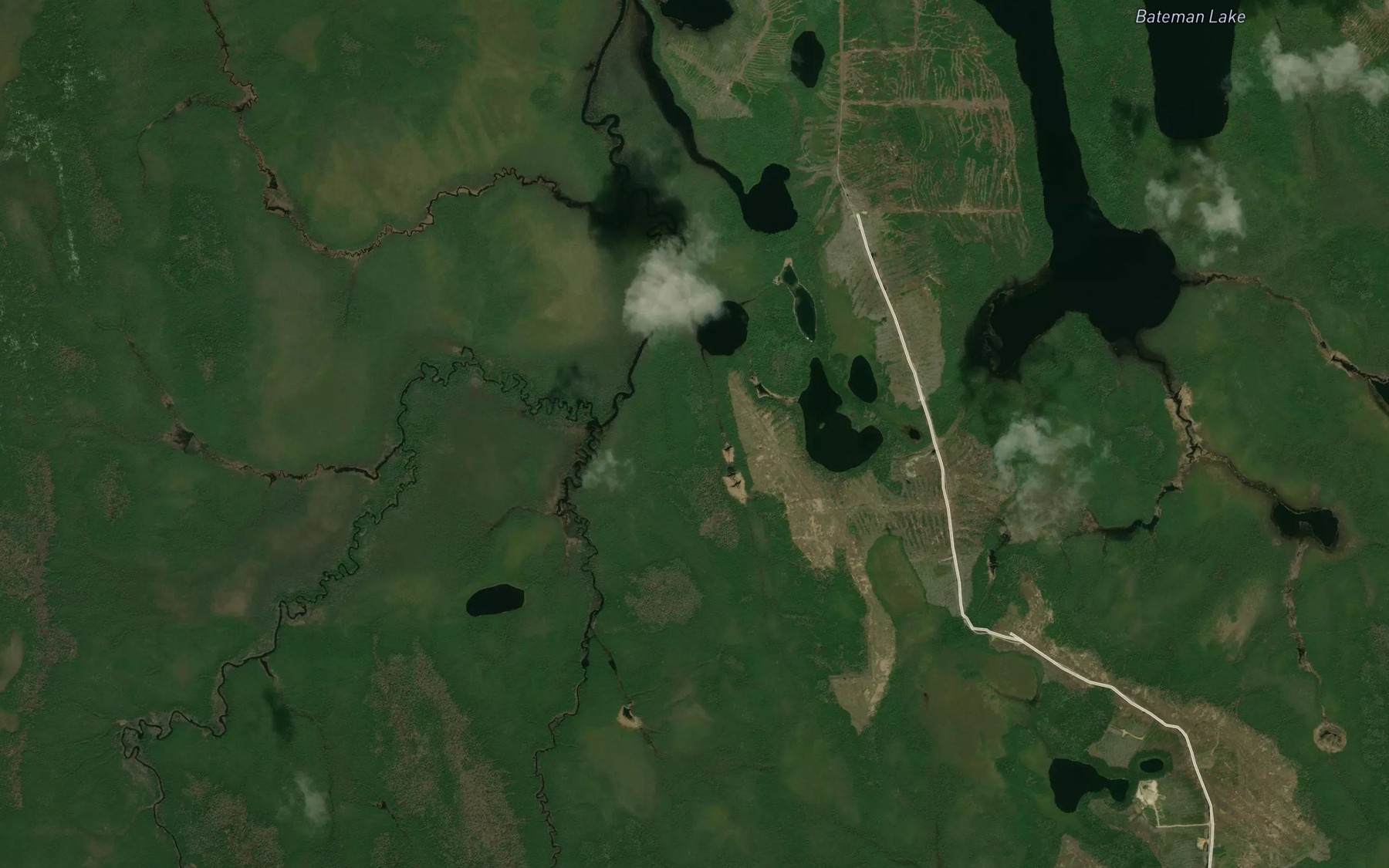 Satellite map of the East Mikwam River