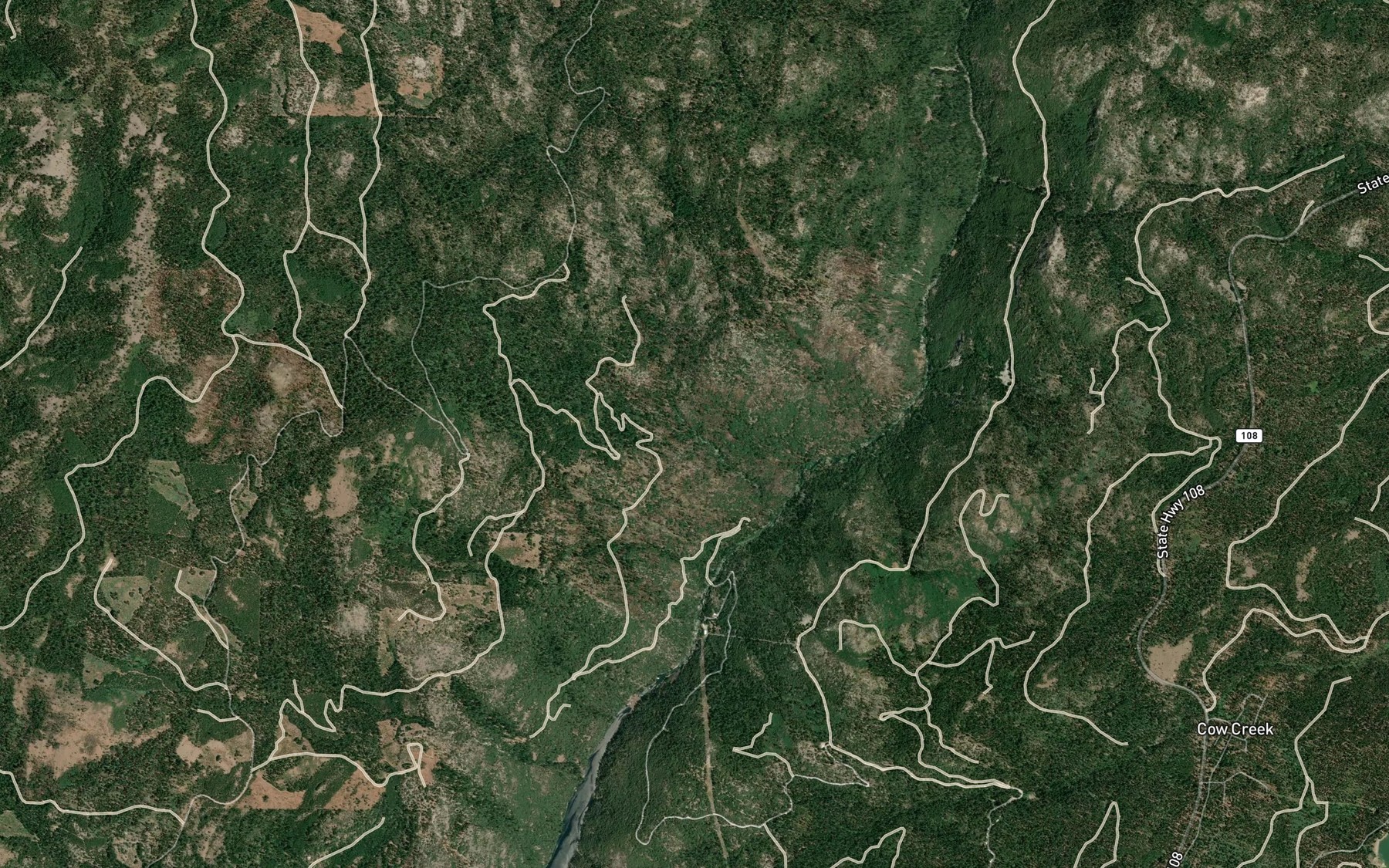 Satellite map of the Campoodle Creek