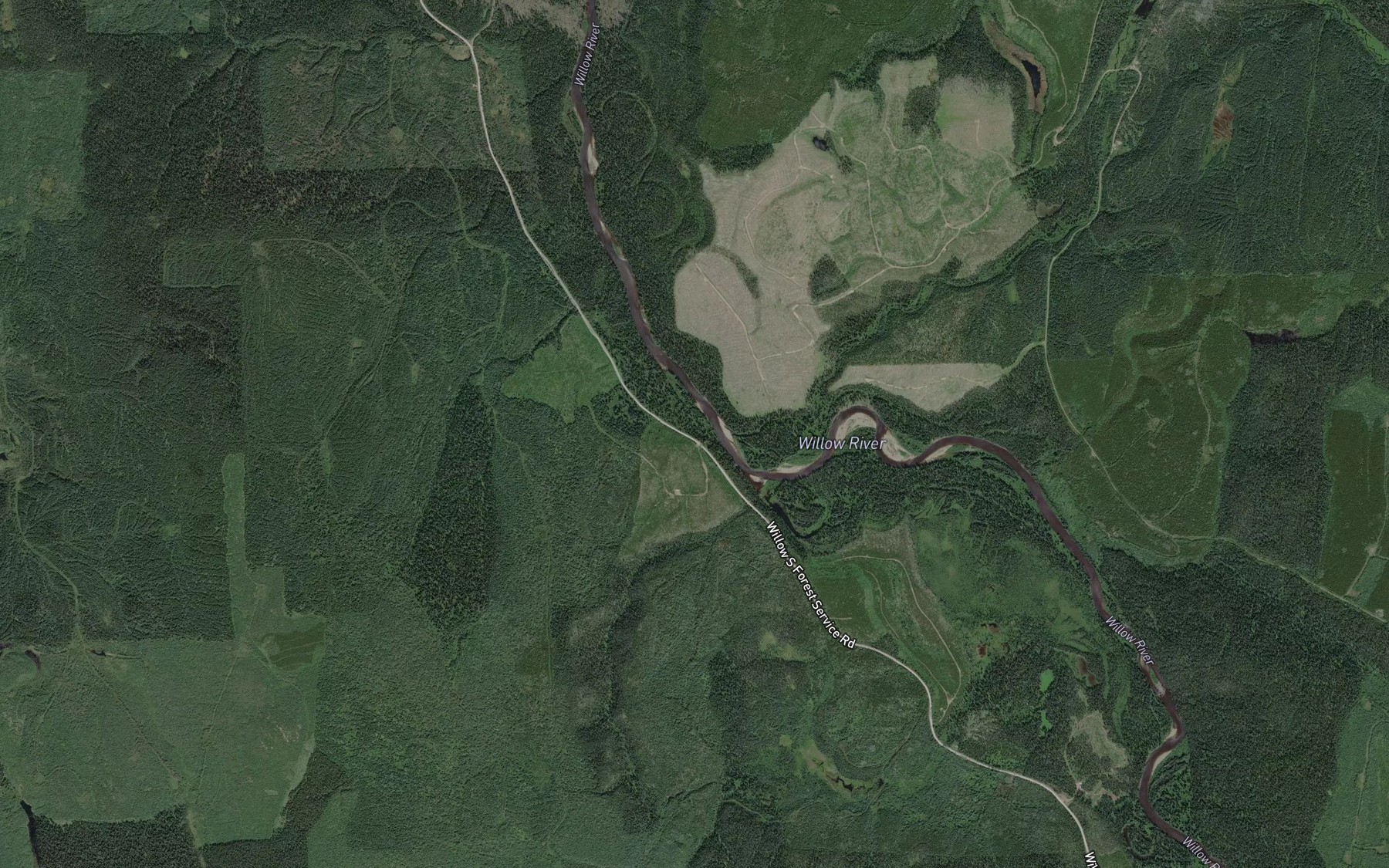 Satellite map of the Piney Creek