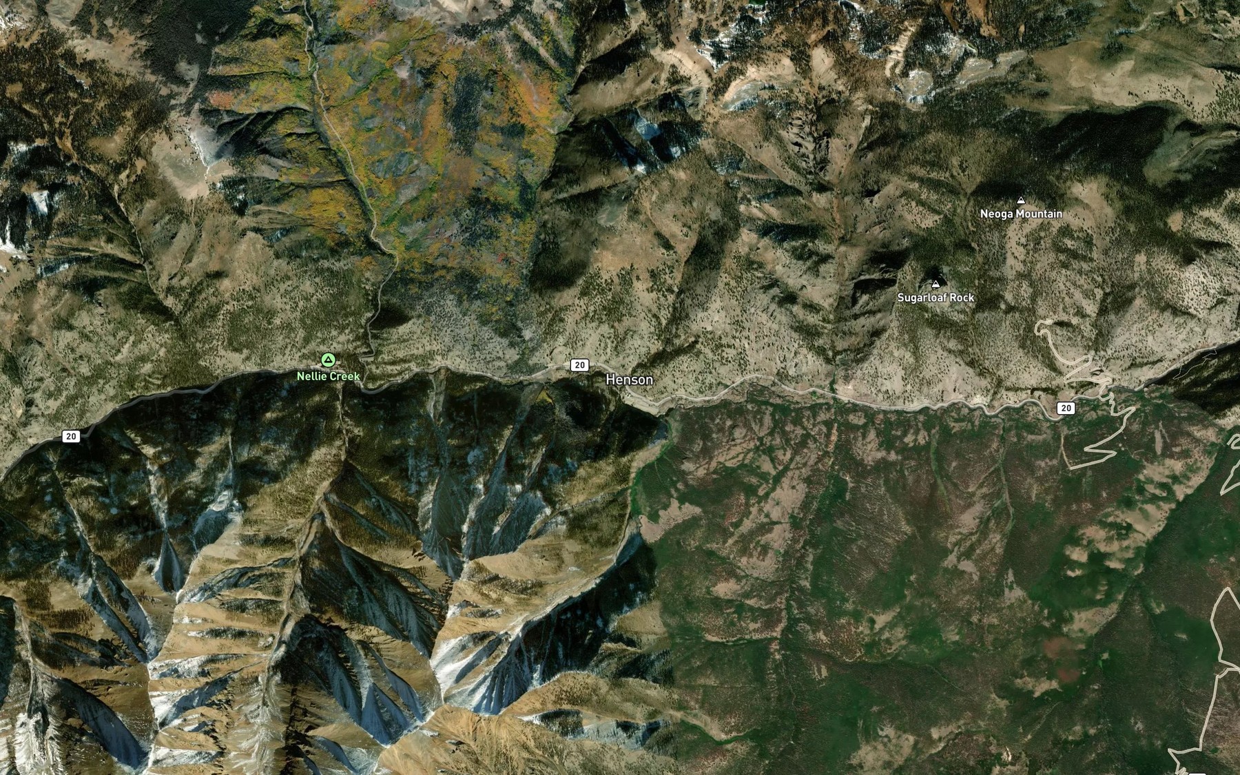 Satellite map of the Ute Creek