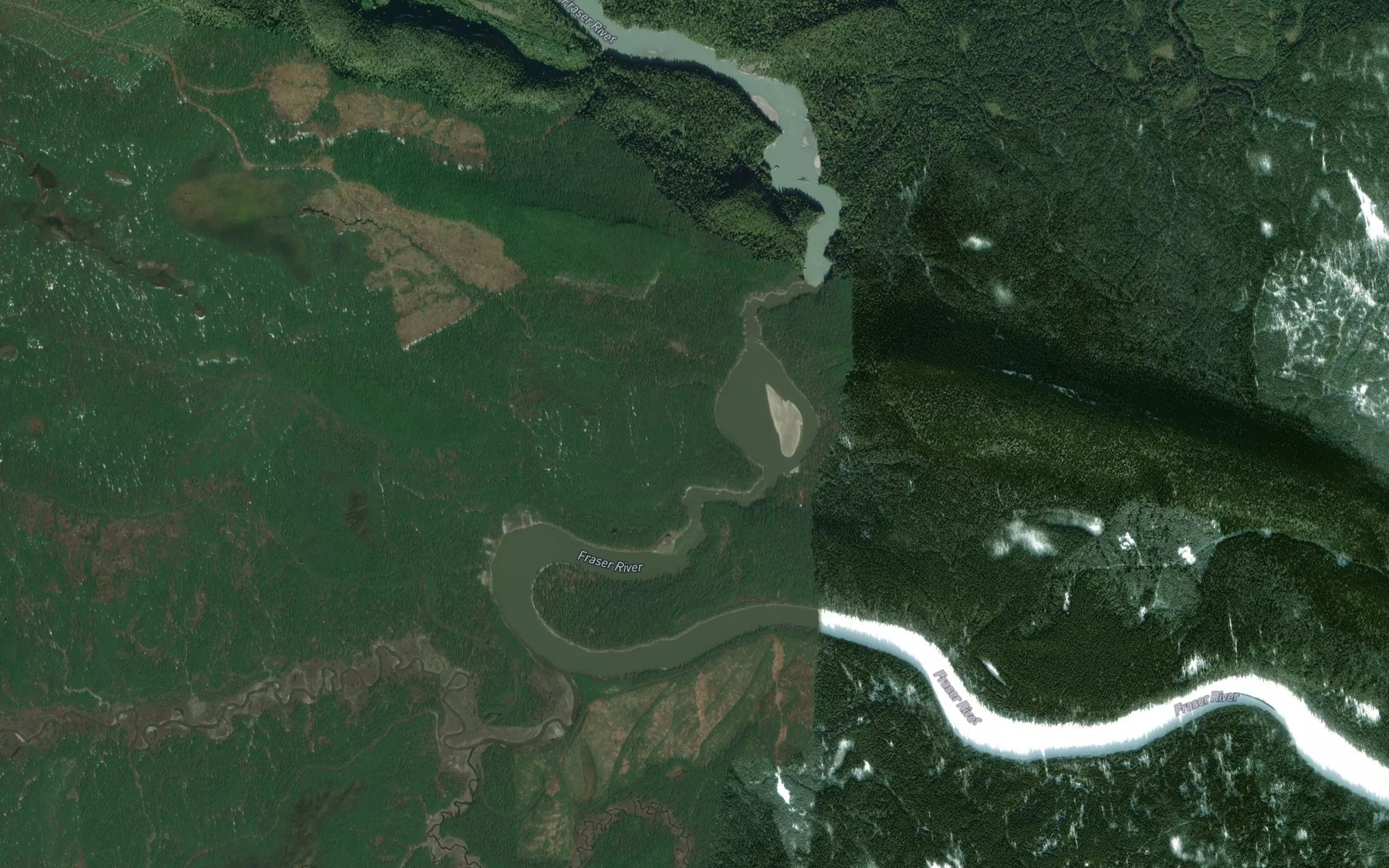 Satellite map of the Scow Rapids