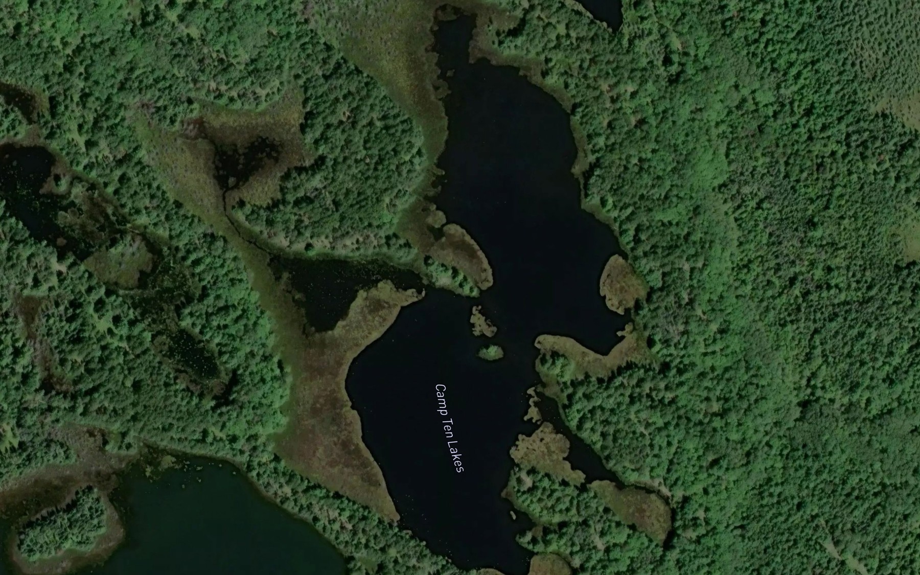 Satellite map of the Camp Ten Lakes