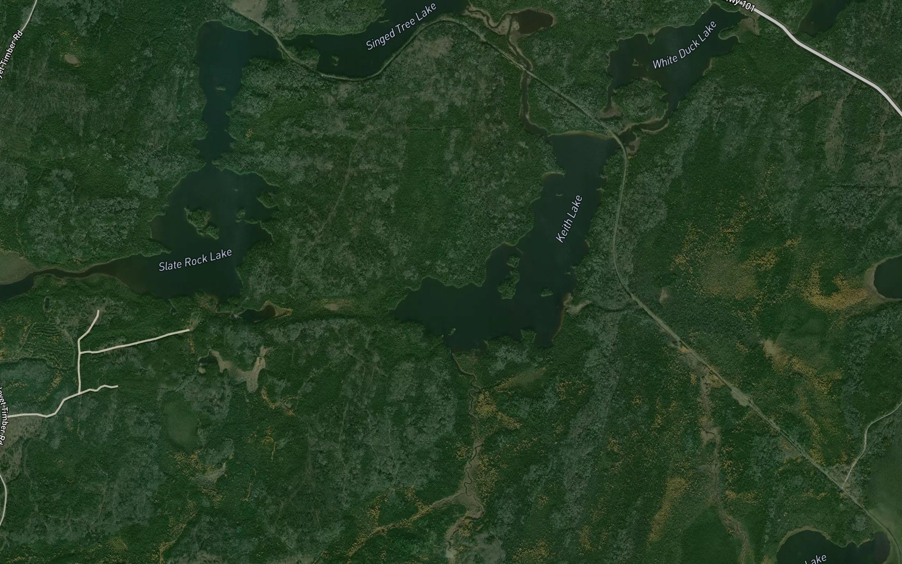 Satellite map of the Keith Creek