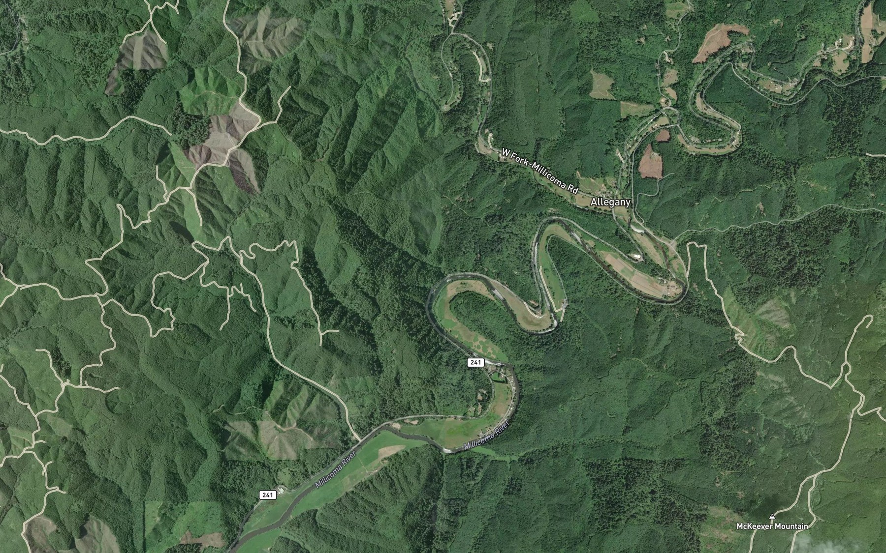 Satellite map of the Caroline Bar Creek