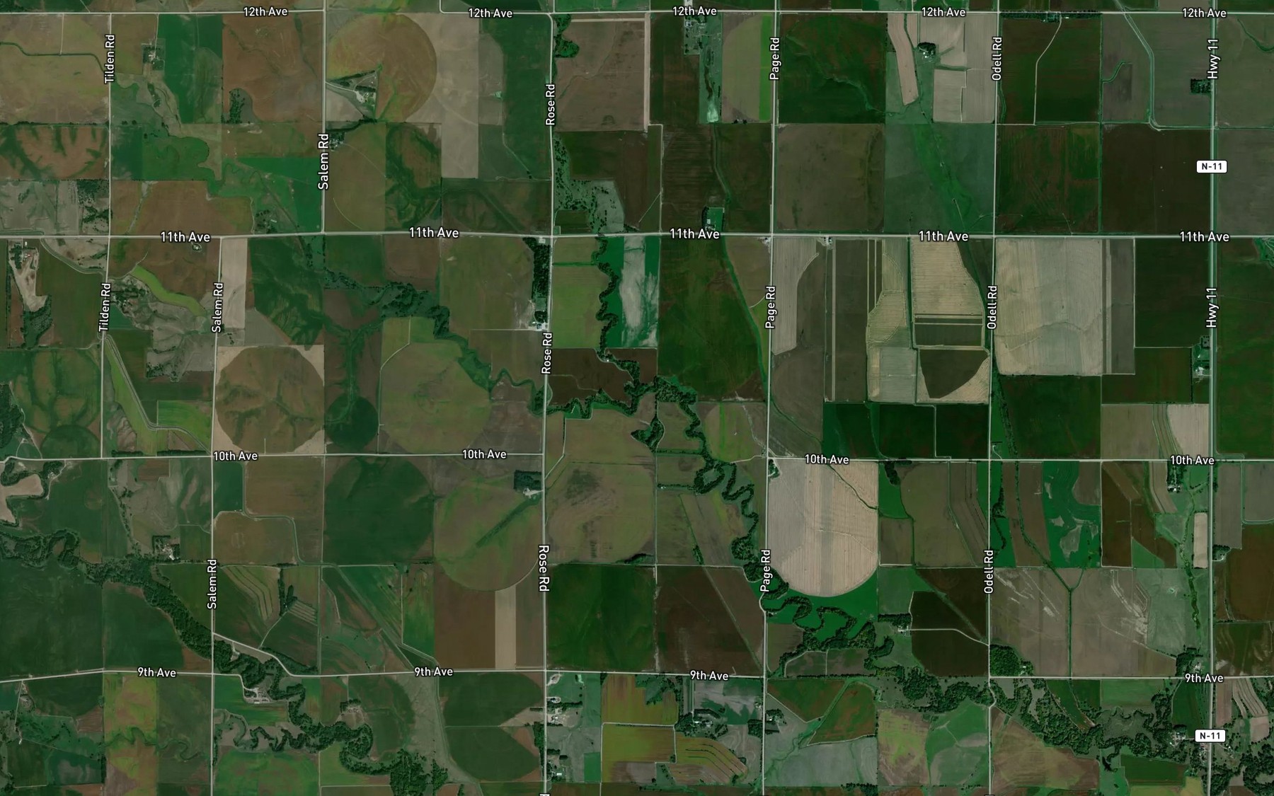 Satellite map of the Cow Creek