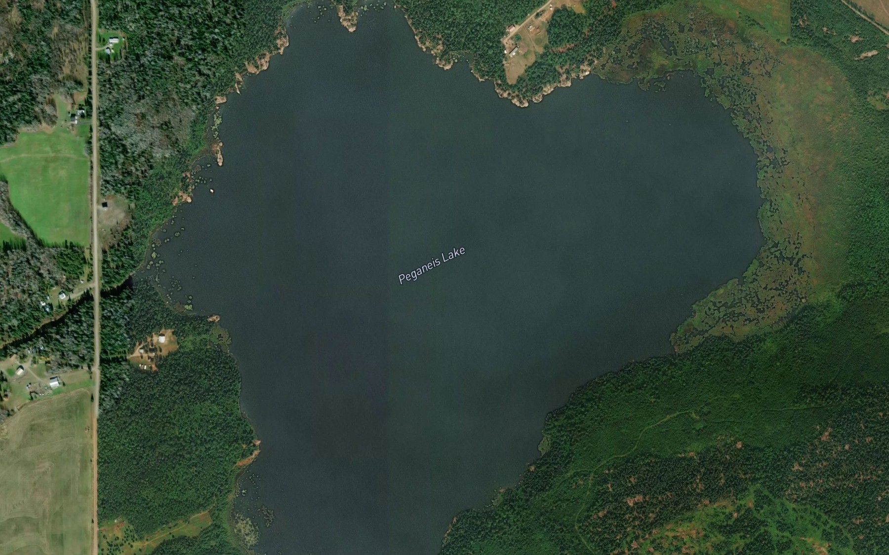 Satellite map of the Peganeis Lake