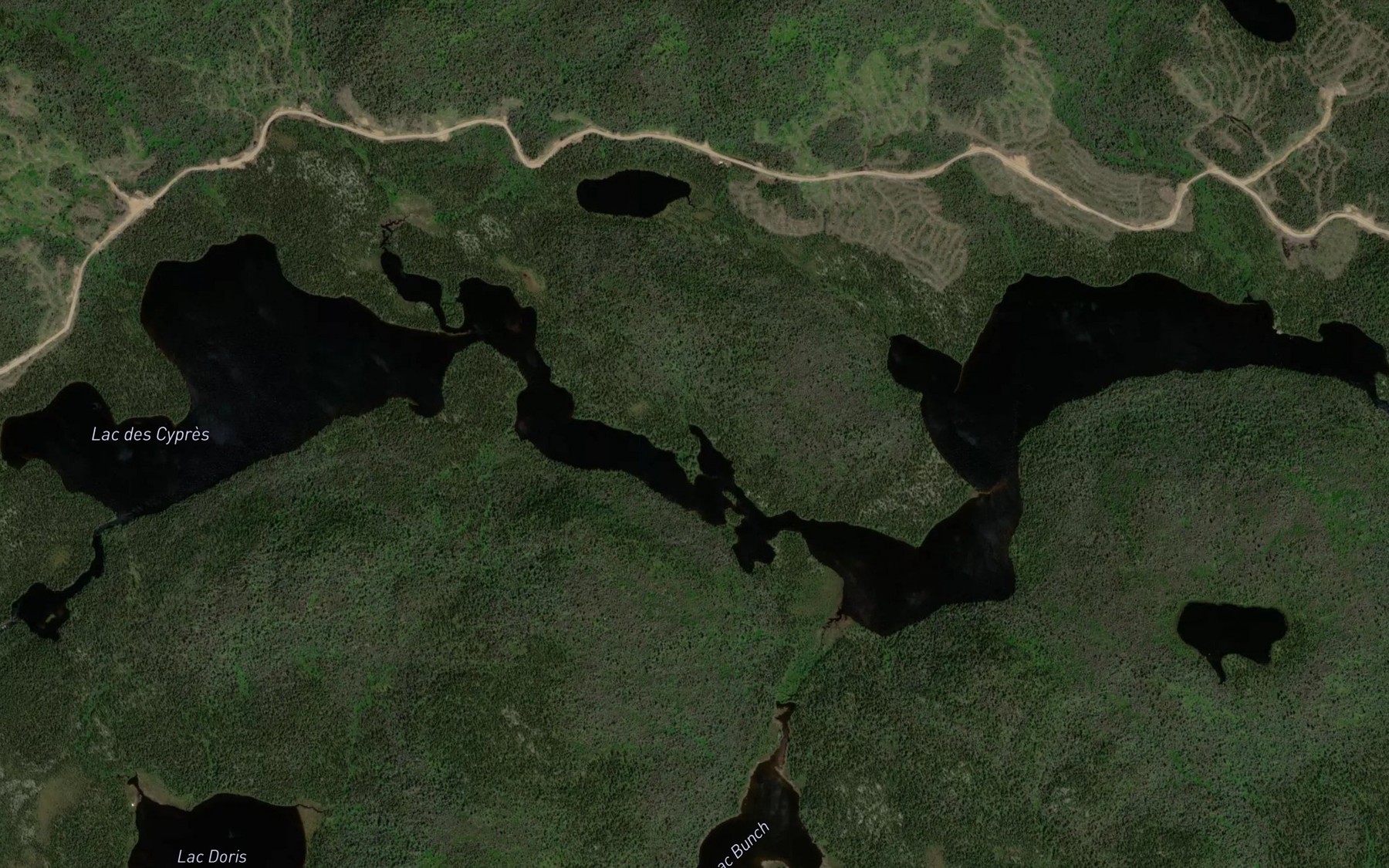 Satellite map of the Lac des Cypres