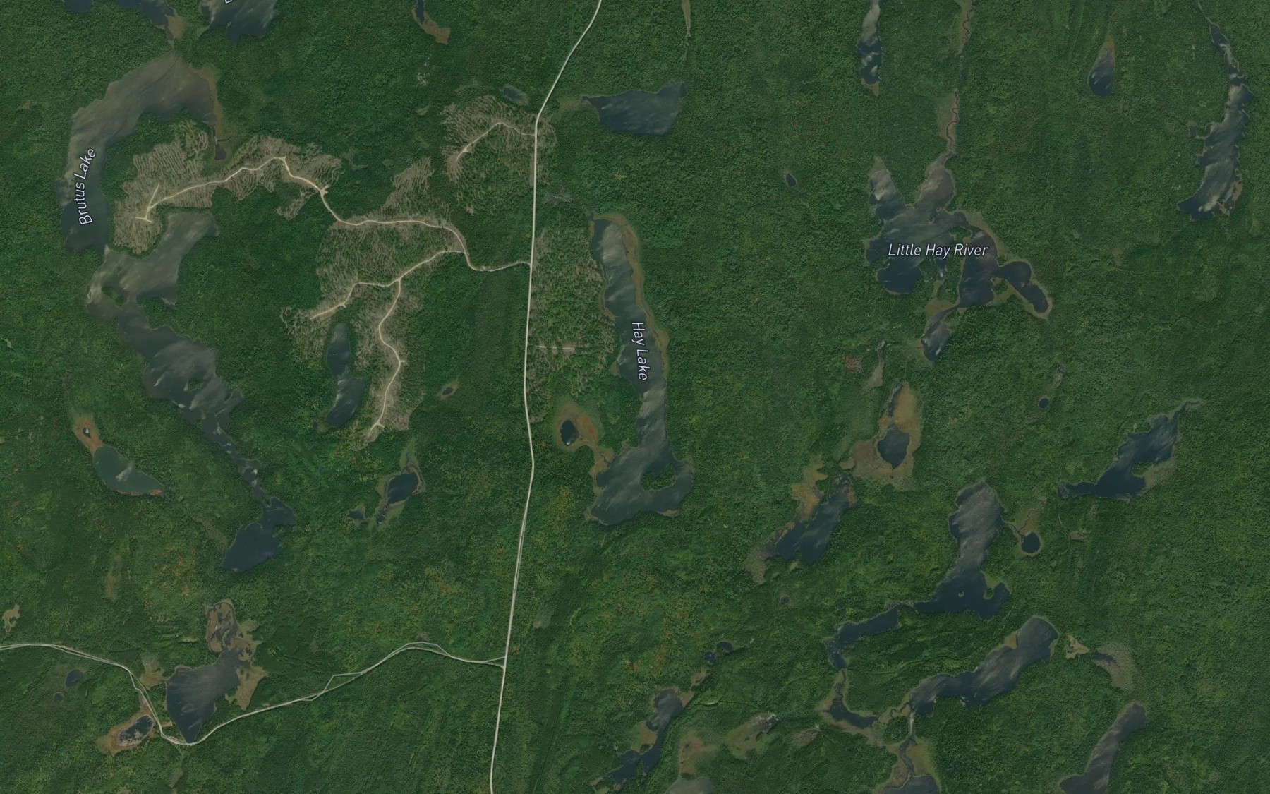 Satellite map of the Hay Lake
