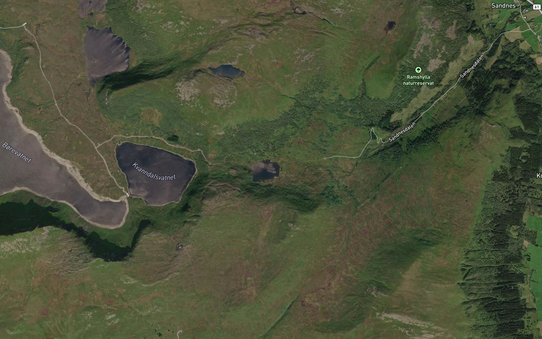 Satellite map of the Gullidvatnet