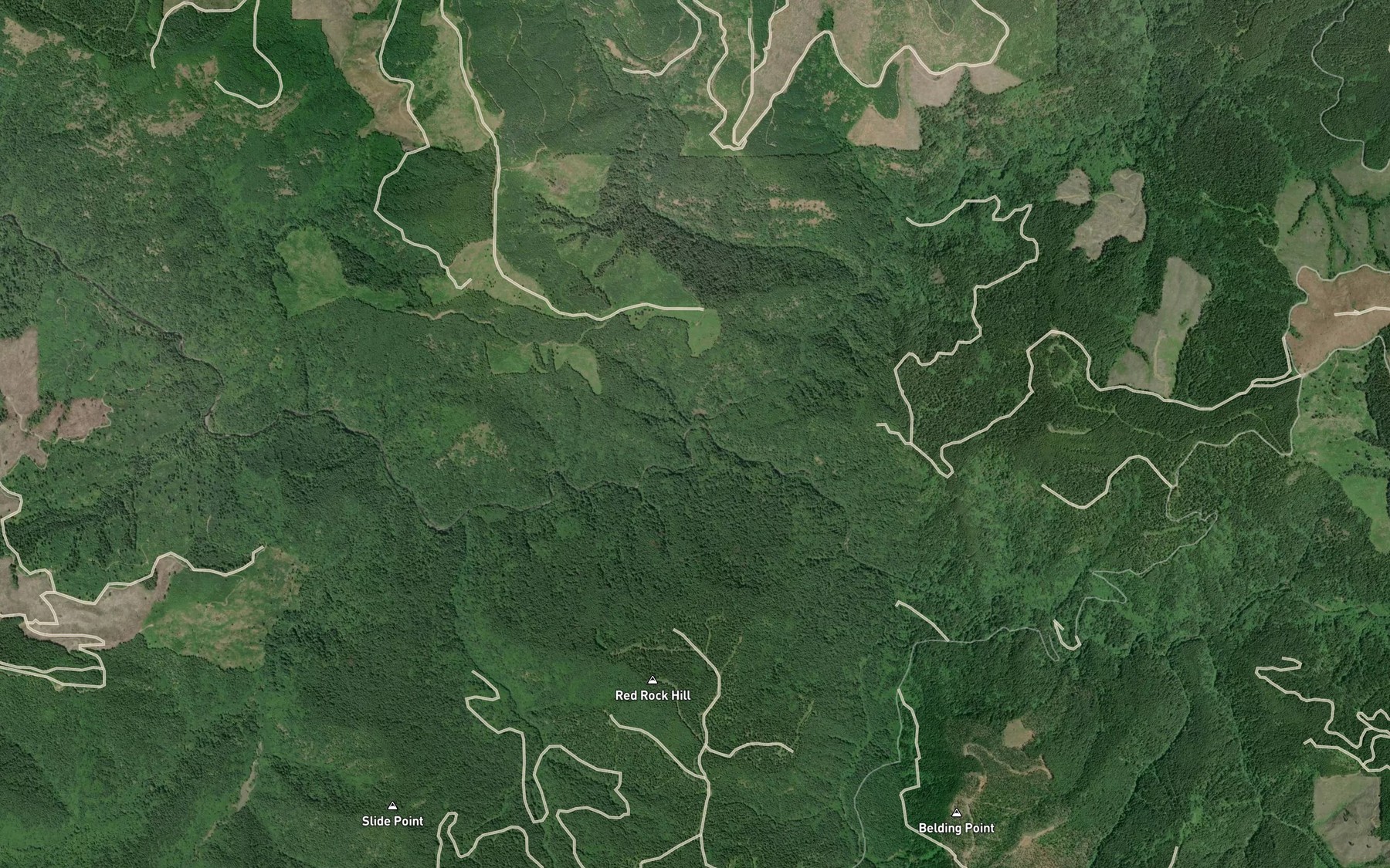 Satellite map of the North Fork Salmonberry River